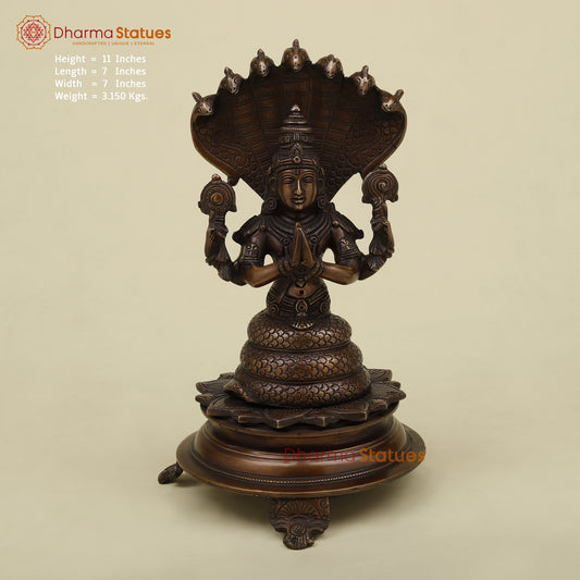 Brass Patanjali with Copper Finish, A Symbol of Yoga and Enlightenment 11"