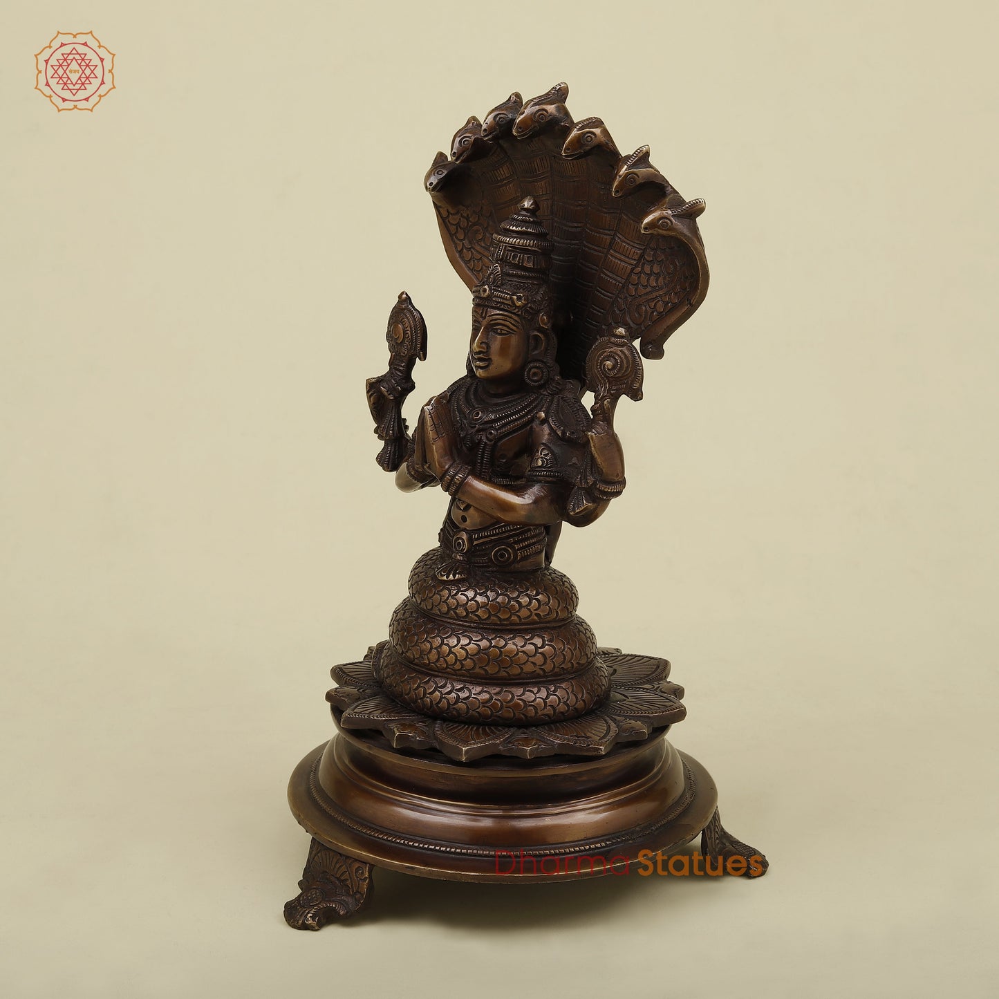 Brass Patanjali with Copper Finish, A Symbol of Yoga and Enlightenment 11"
