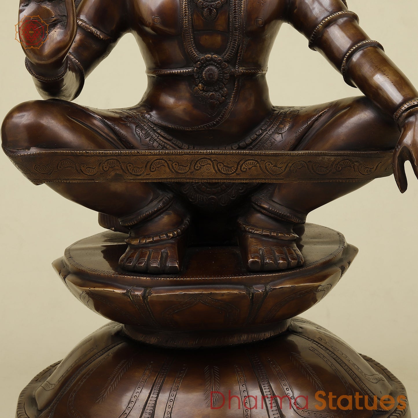 Brass Ayyappan in Blessing Posture, Copper Finish, 23"