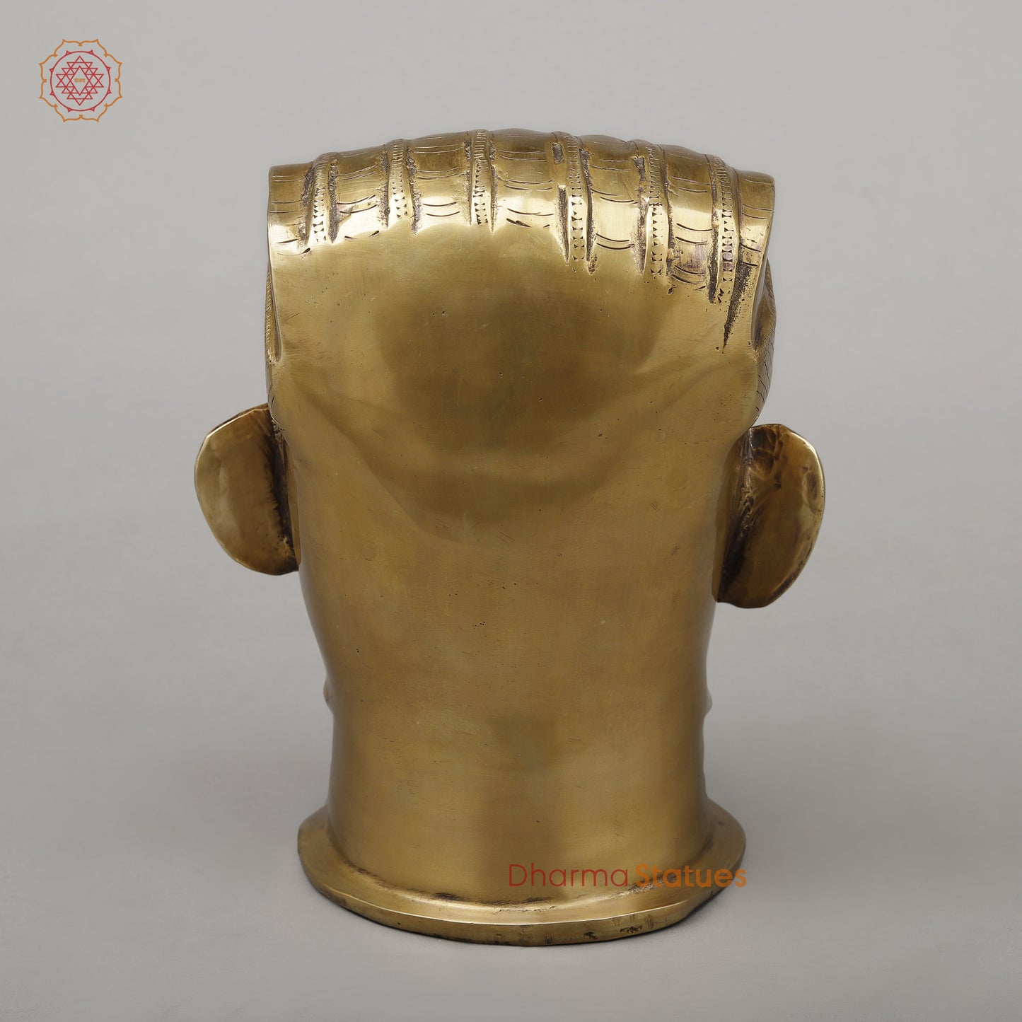 Brass Shiva Face, Golden Finish, 8.5"