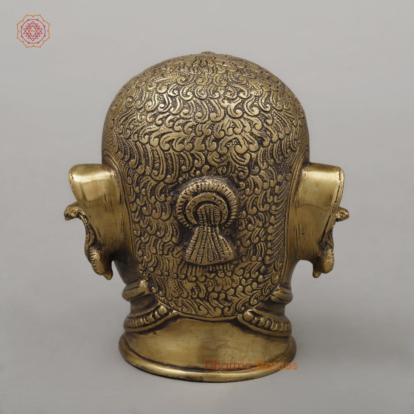 Brass Shiva Face, Invoking Divine Blessings, Golden Finish, 6"