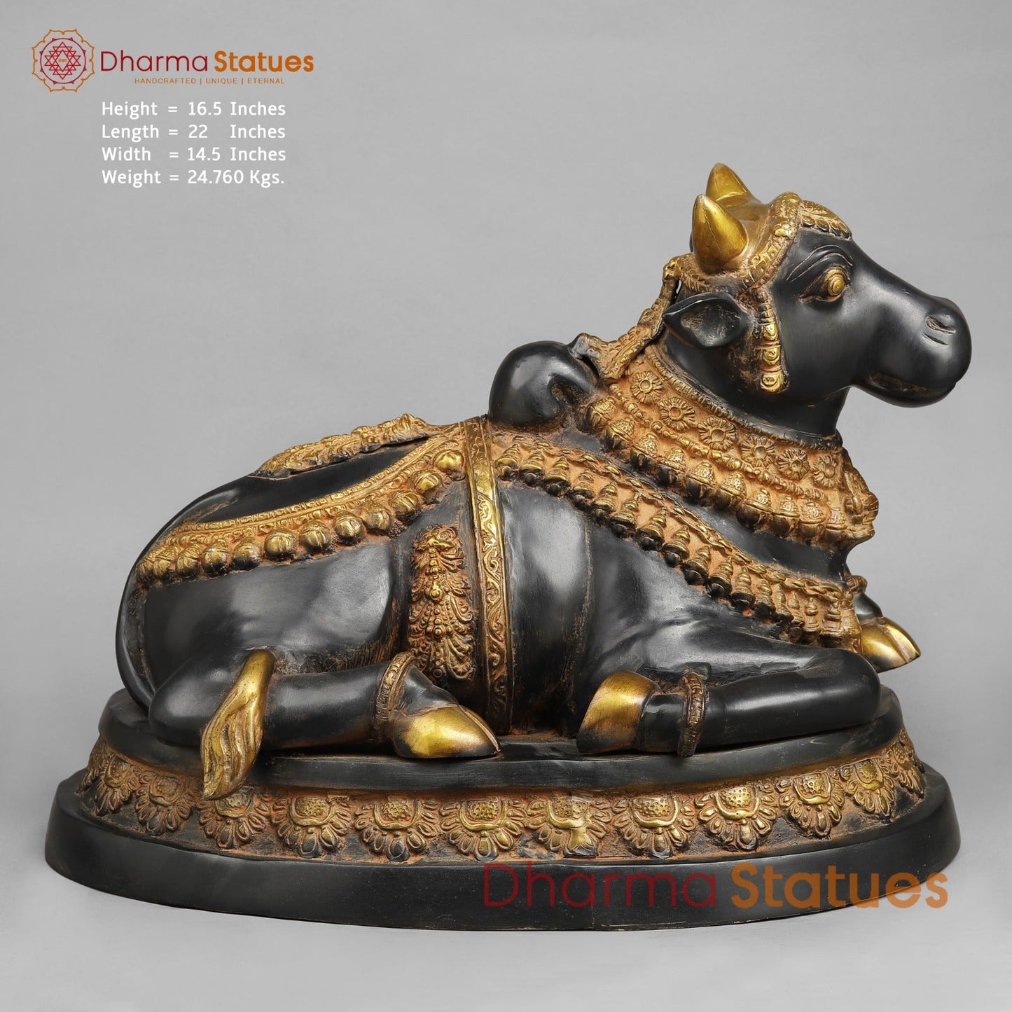 Brass Nandi Seated, Black Patina finish 16.5”