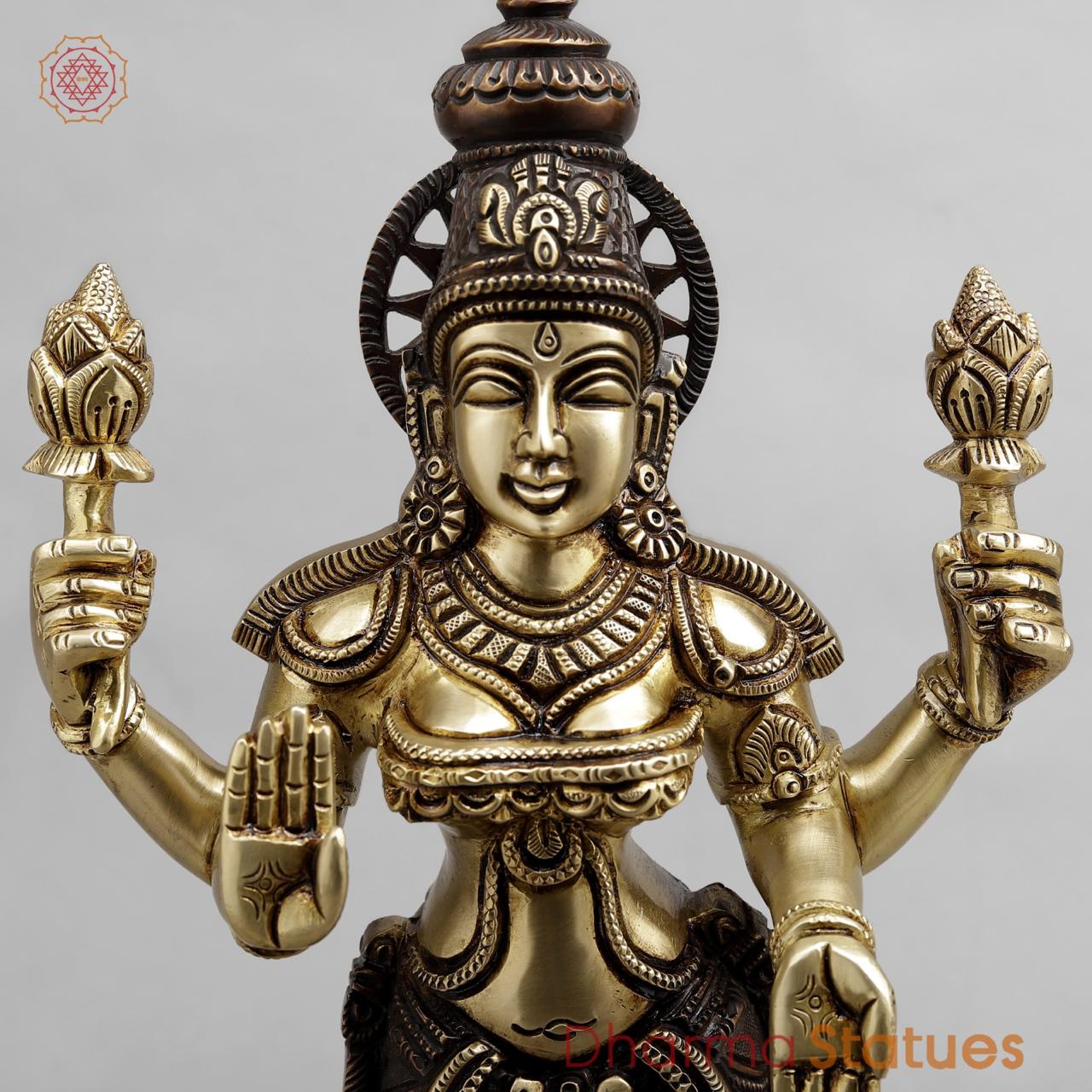 Brass lakshmi Standing, Dual tone finish 16.5”