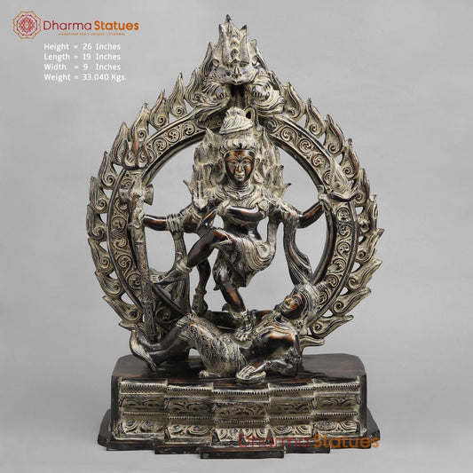 Brass South indian Natraj, Antique finish 24”