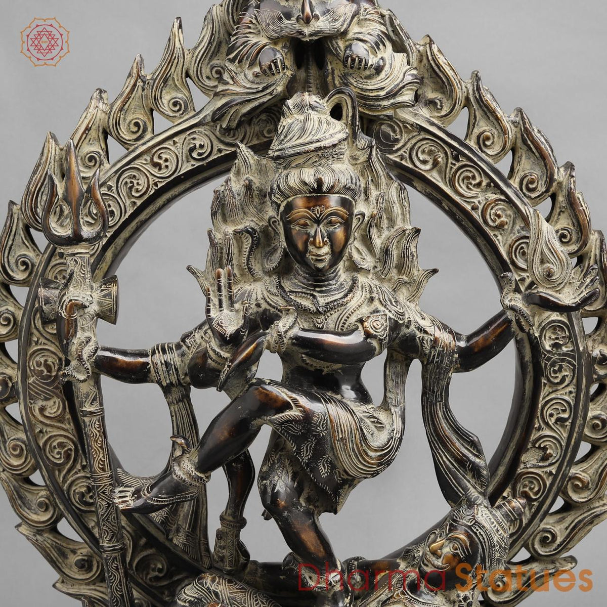 Brass South indian Natraj, Antique finish 24”