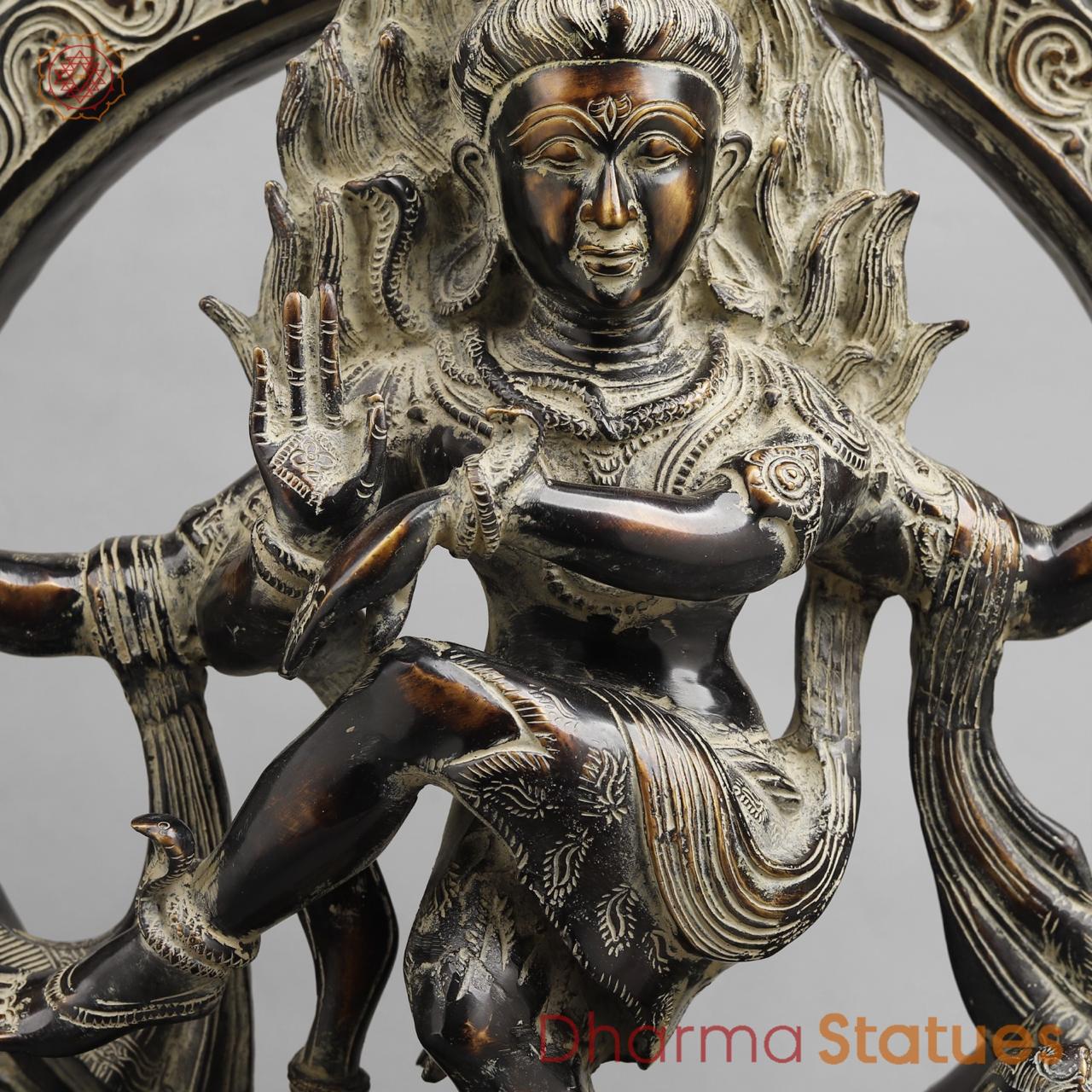 Brass South indian Natraj, Antique finish 24”