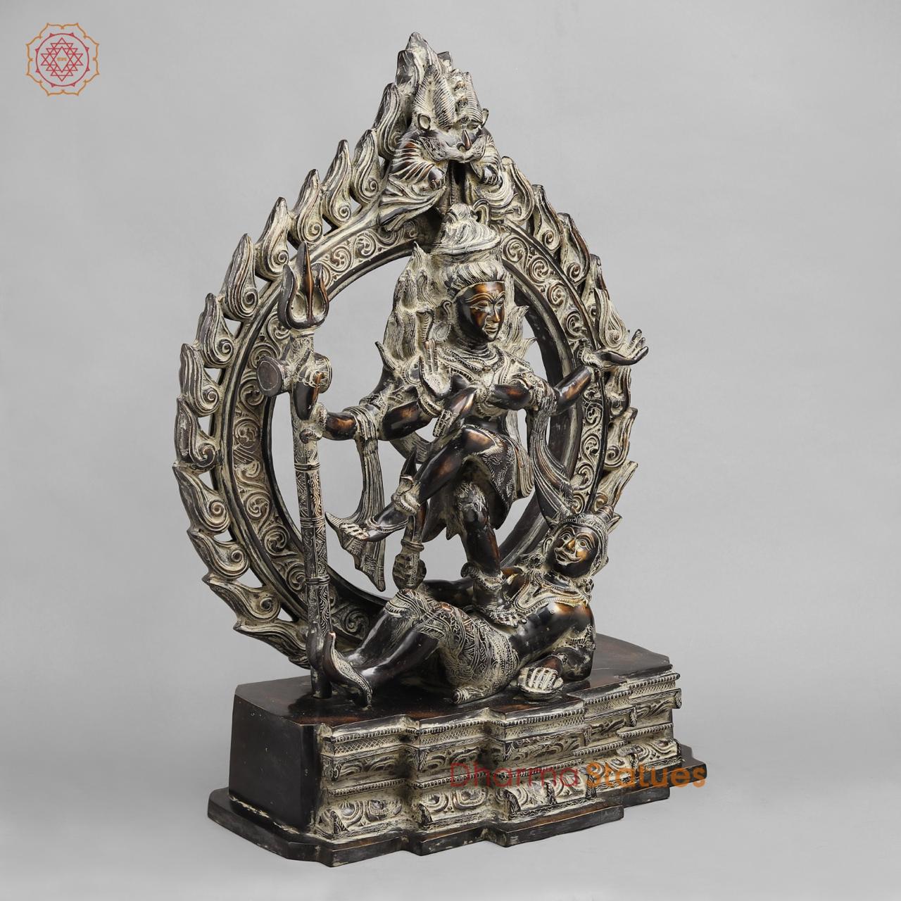 Brass South indian Natraj, Antique finish 24”