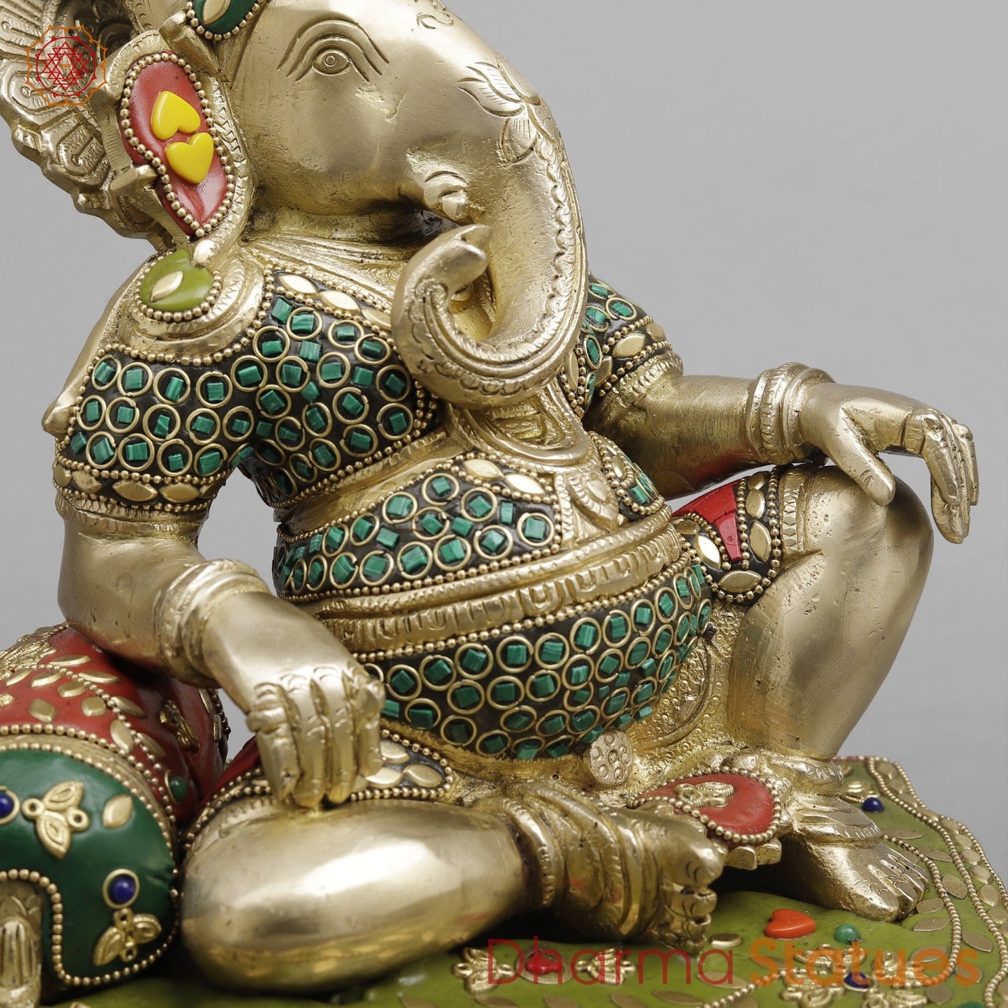 Brass Ganesh Resting Fine 12”