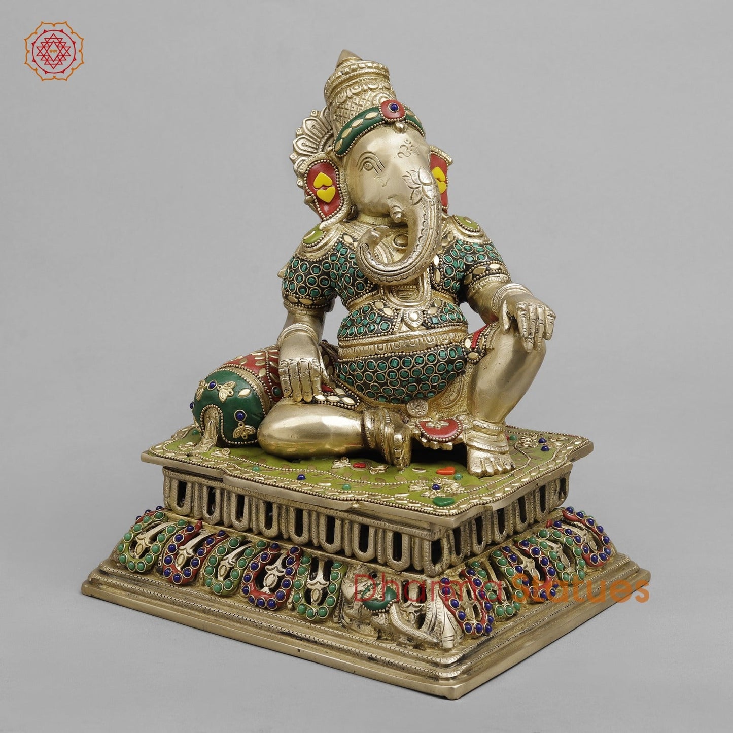 Brass Ganesh Resting Fine 12”