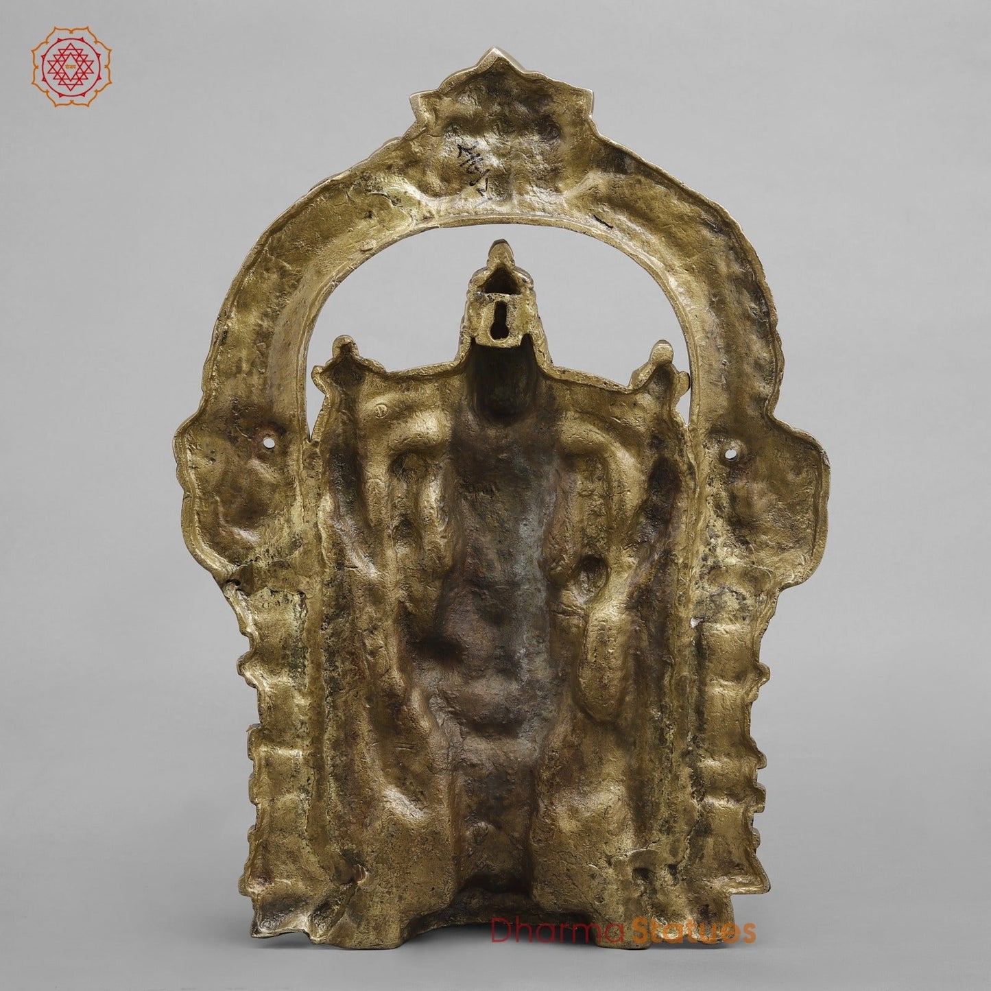 Brass Tirupati Balaji wall Hanging Plate, Fine stone work 20”