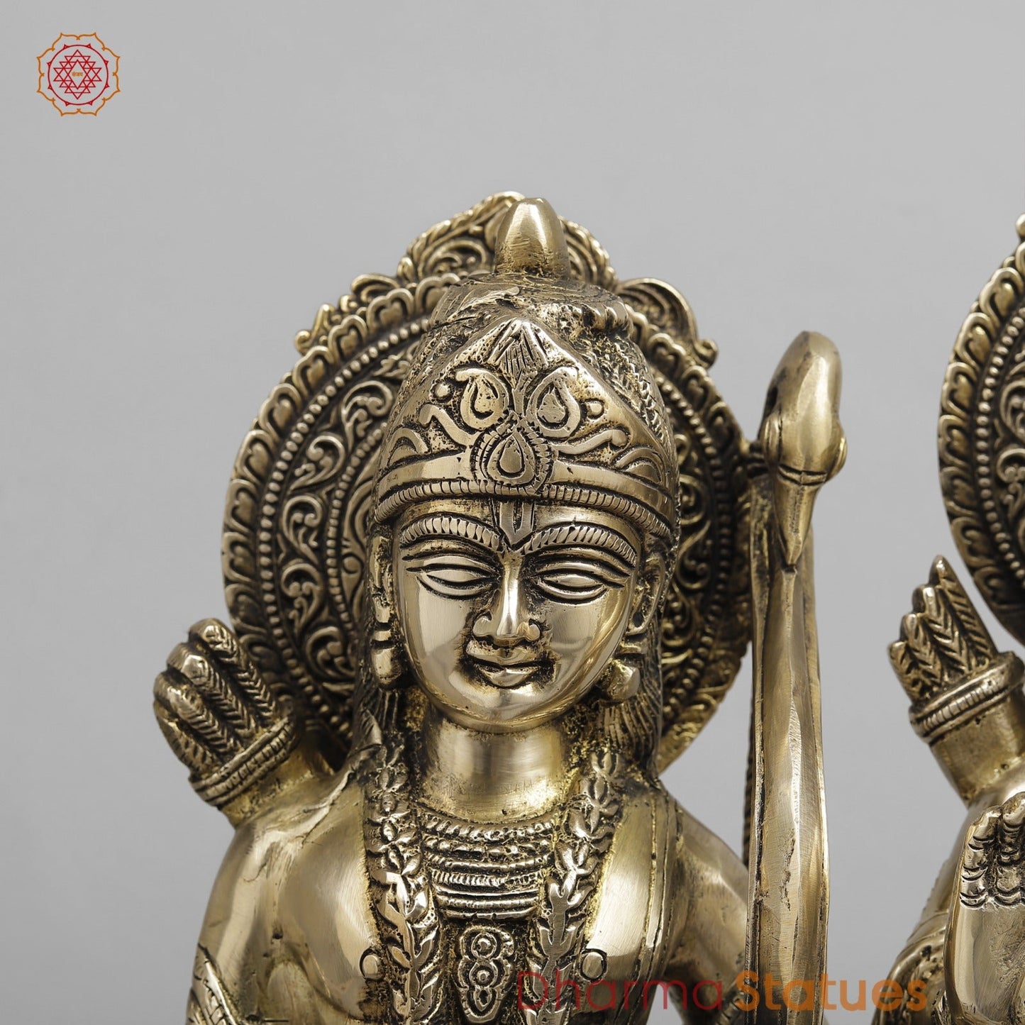 Brass Ram Darbar on Lotus Base, Fine smooth Finish 17”