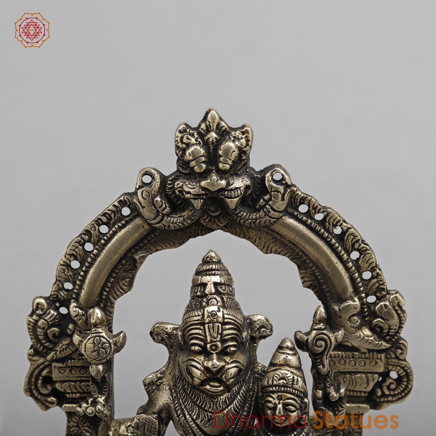 Brass Narsingh Lakshmi Frame Fine, Smooth finish 8”