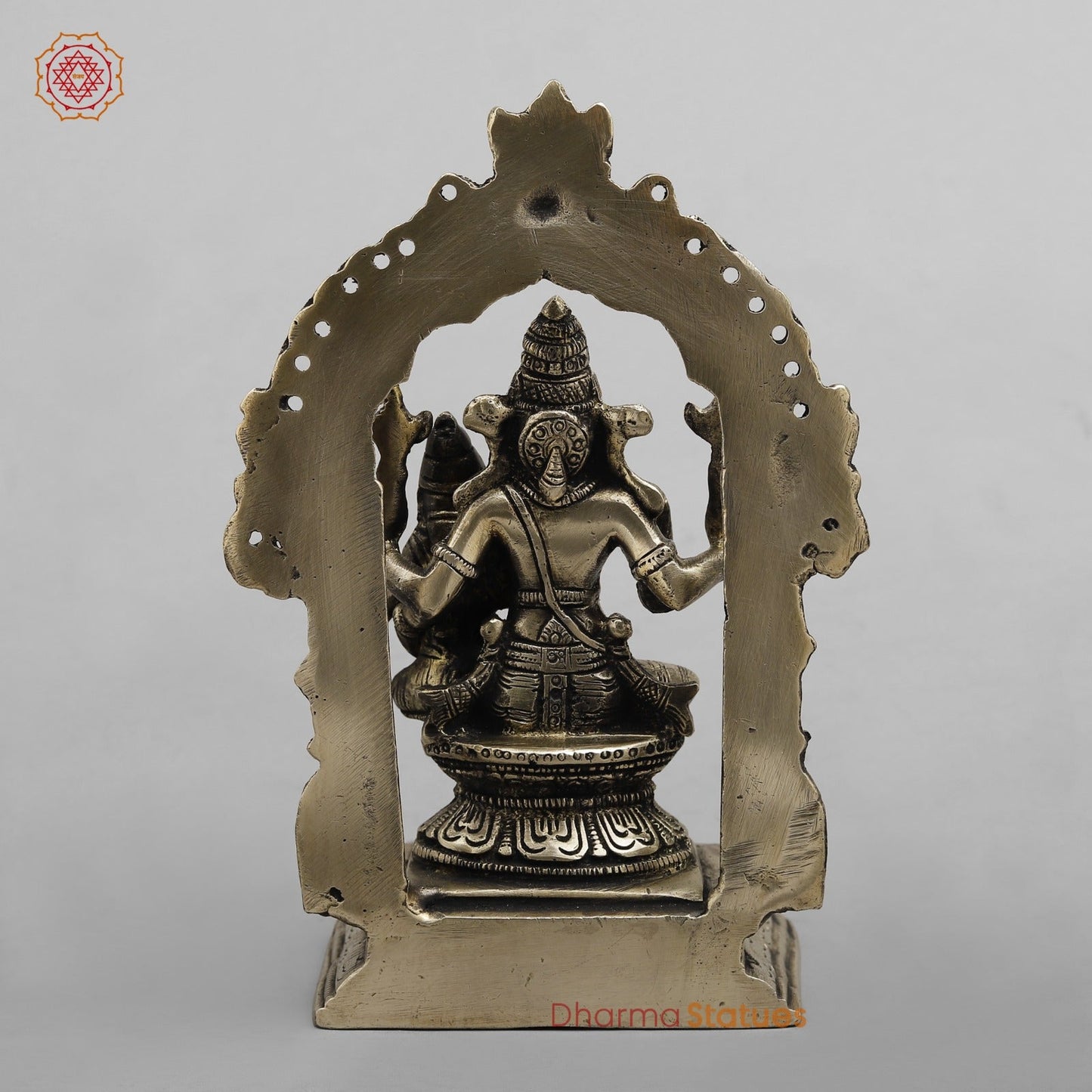Brass Narsingh Lakshmi Frame Fine, Smooth finish 8”