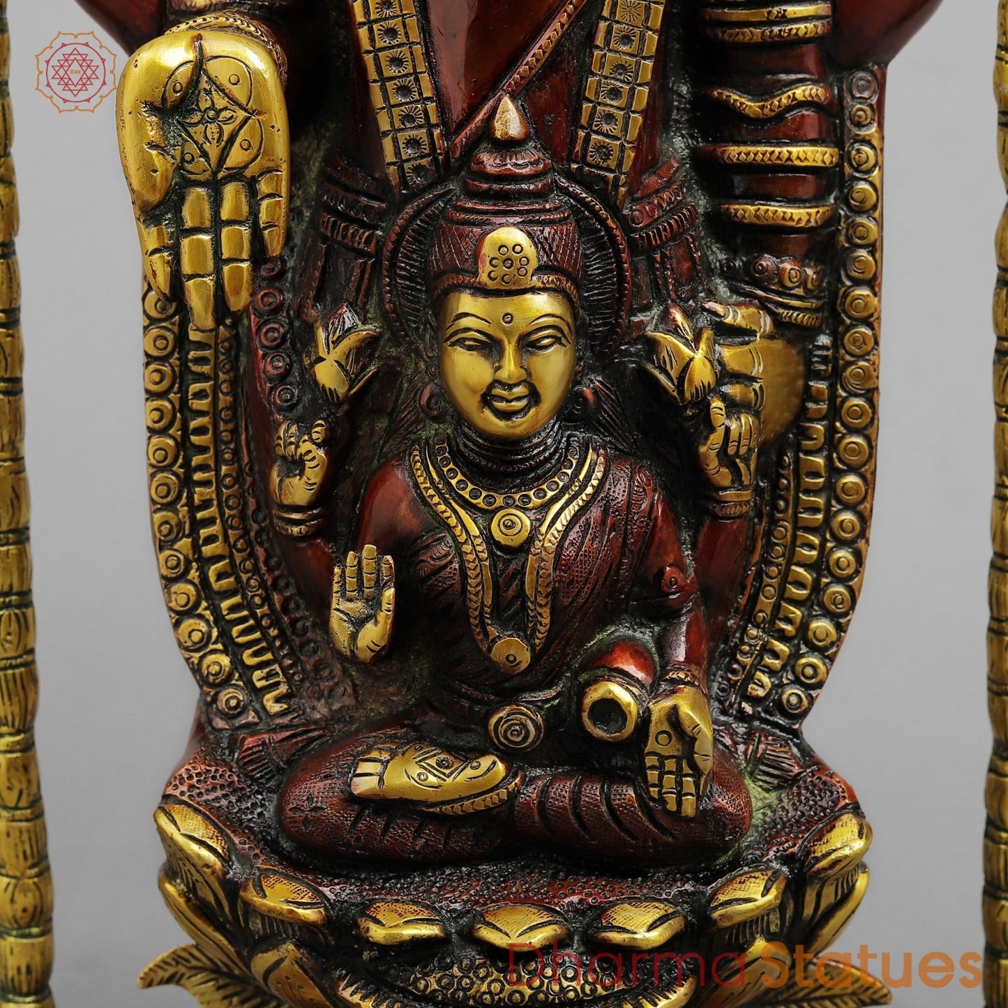 Brass Balaji Standing Fine with Lakshmi 19.5, Rich Copper finish