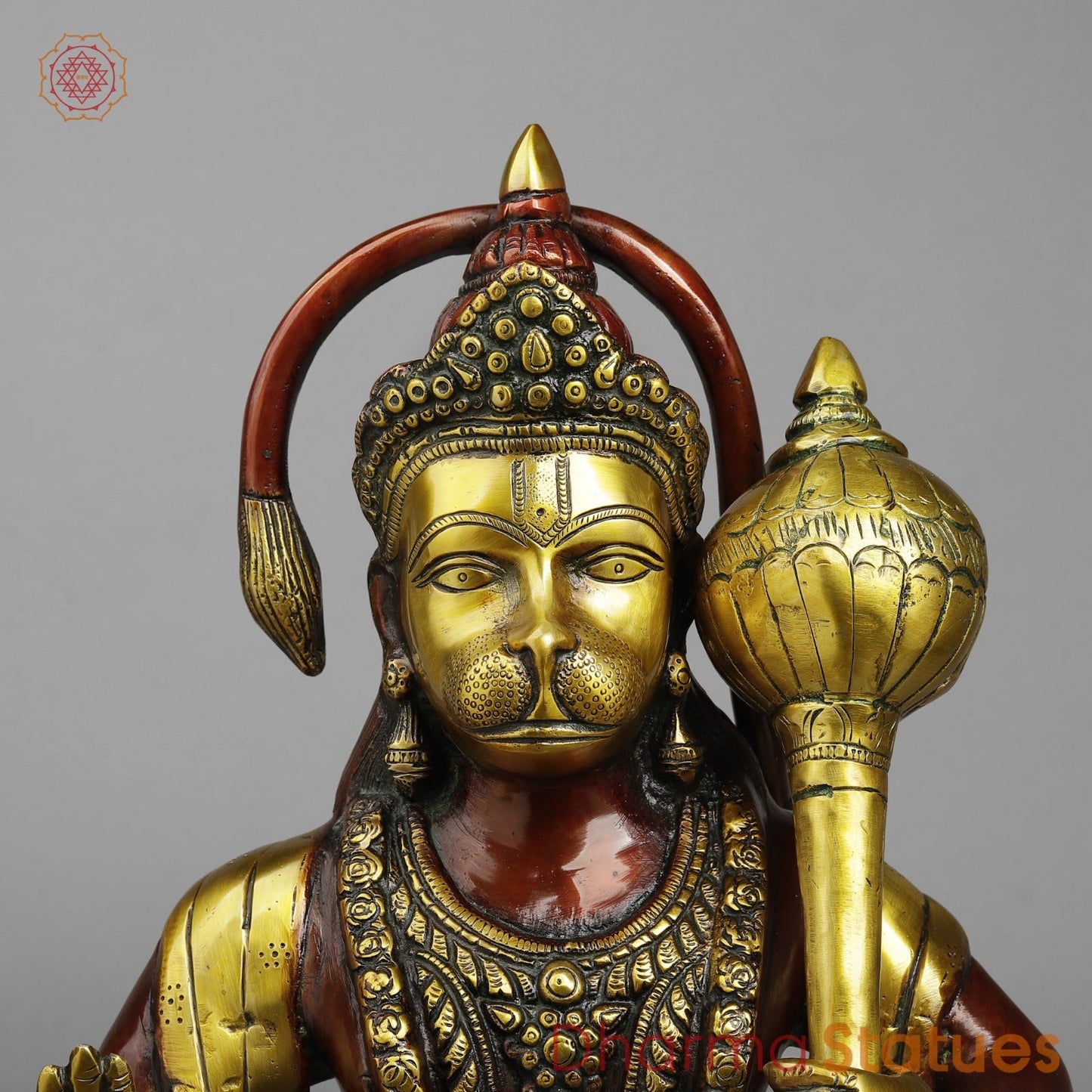 Brass Hanuman Standing Fine , Rich copper Finish 25.5”