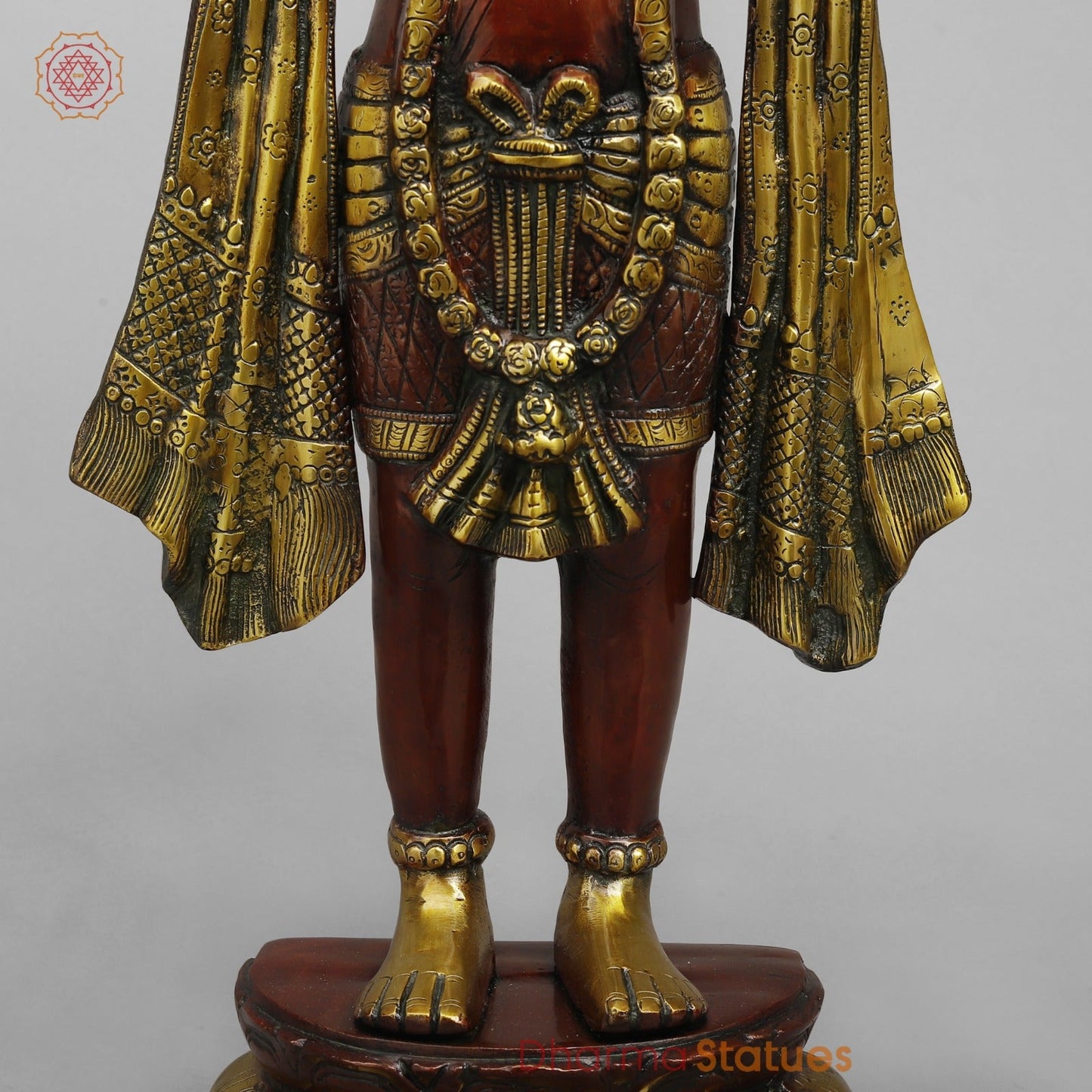 Brass Hanuman Standing Fine , Rich copper Finish 25.5”