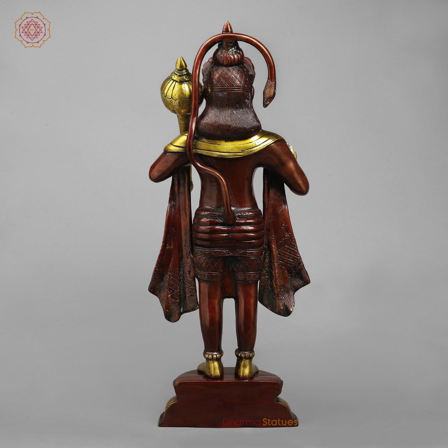 Brass Hanuman Standing Fine , Rich copper Finish 25.5”