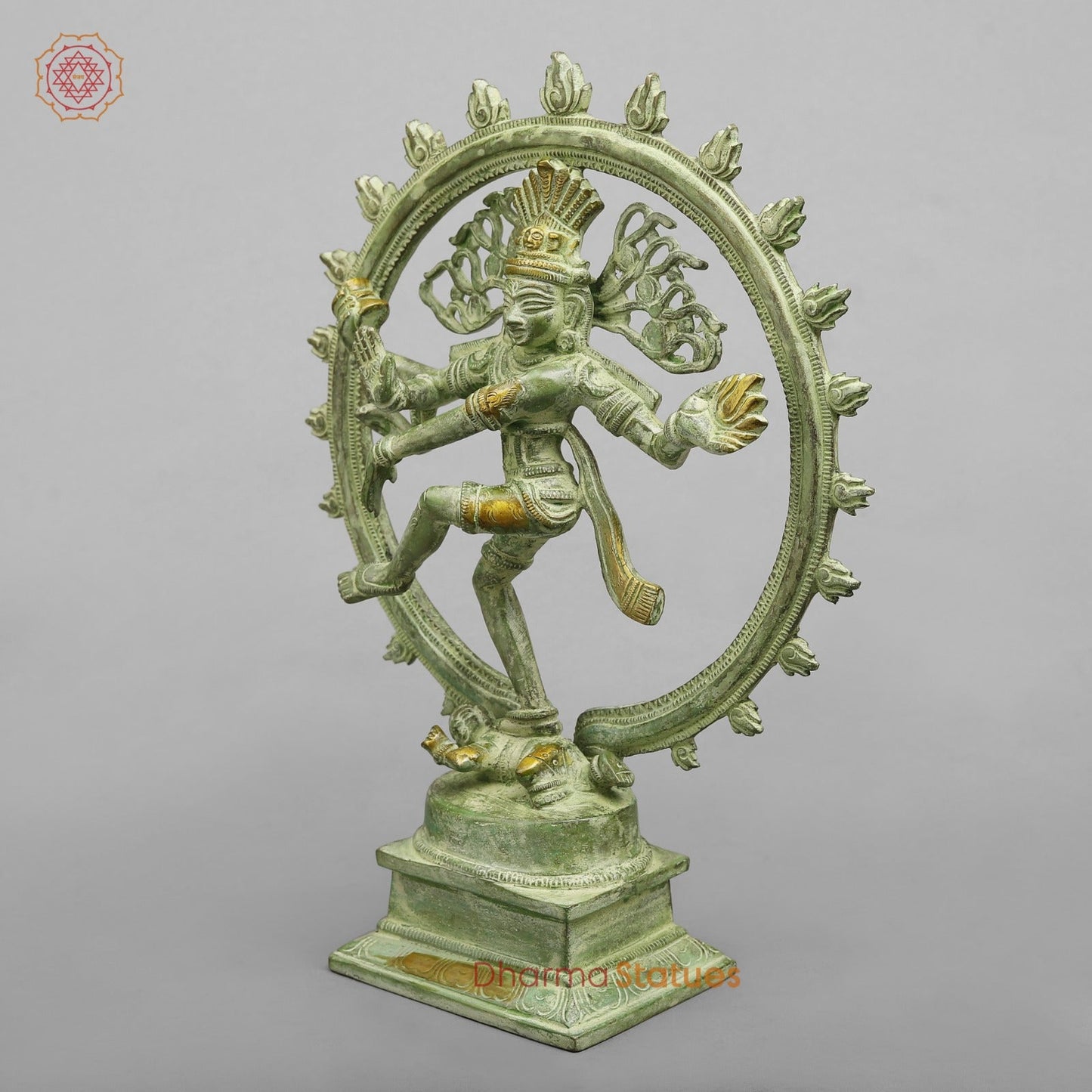 Brass Natraj Fine , Leaf Green Patina 12”