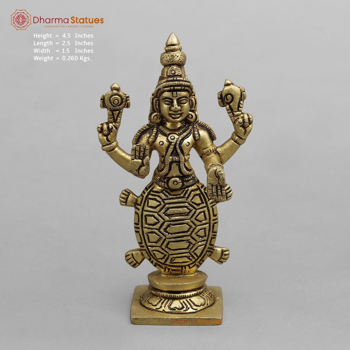 Brass Dasavtar Fine, Golden finish 4.5”
