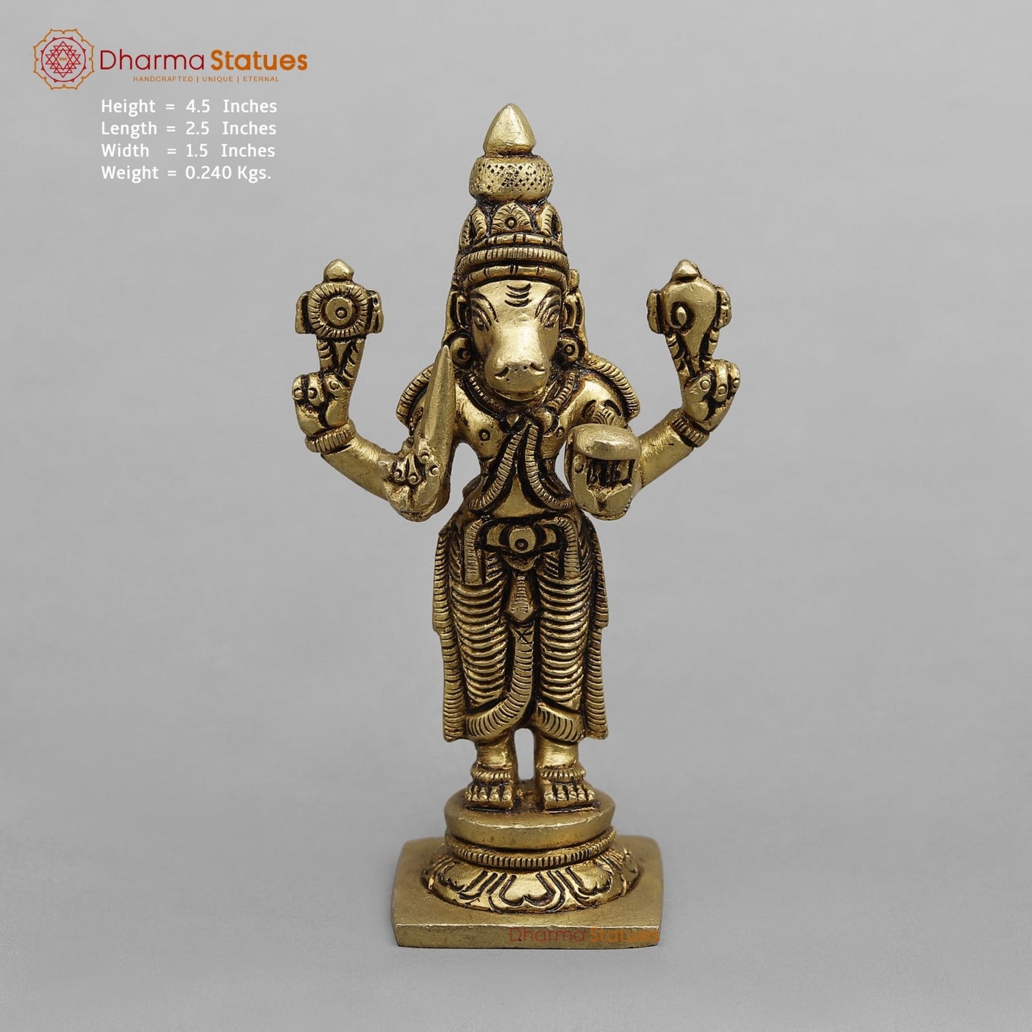 Brass Dasavtar Fine, Golden finish 4.5”