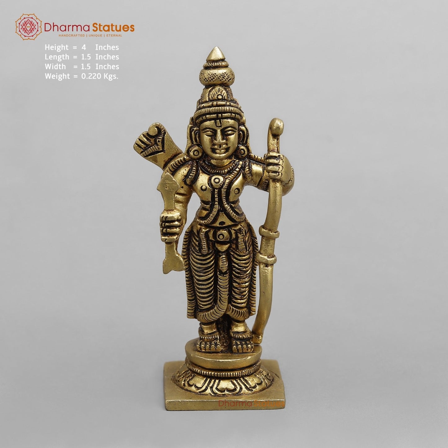 Brass Dasavtar Fine, Golden finish 4.5”