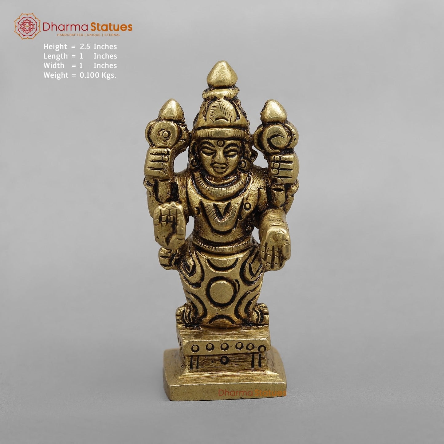 Brass Dasavtar Fine, Golden finish 3”