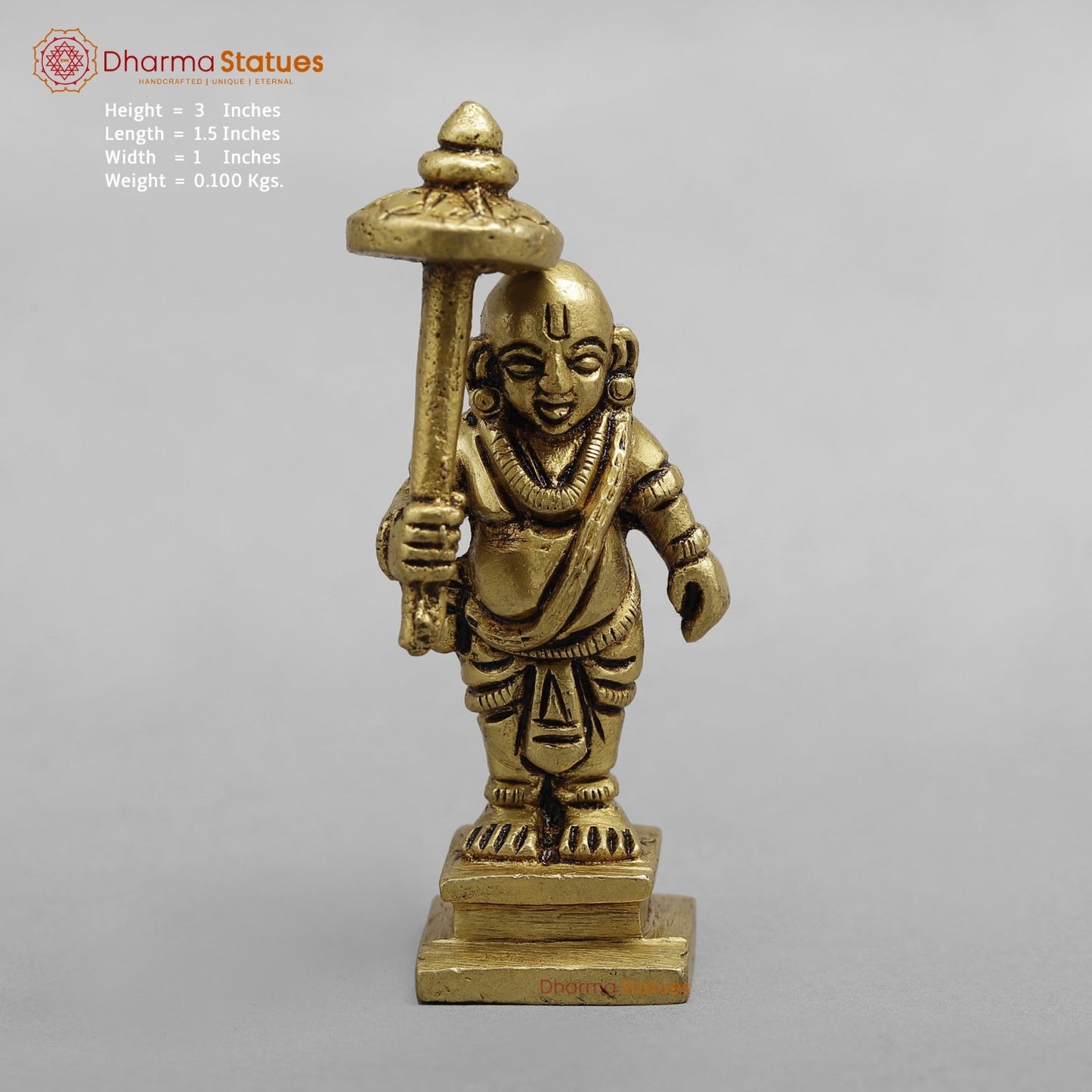 Brass Dasavtar Fine, Golden finish 3”