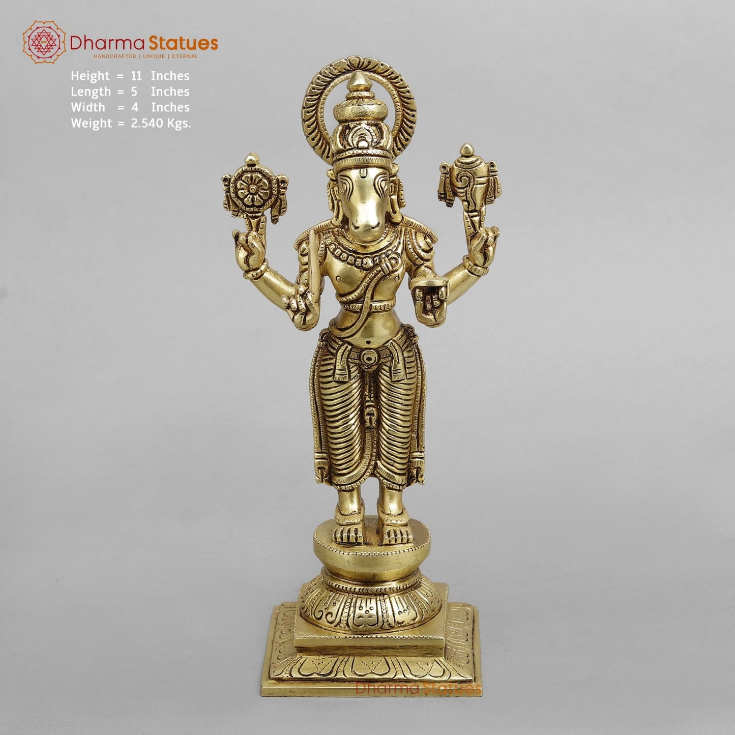 Brass Dasavtar set (Premium Quality), Fine Gold Finish 11”