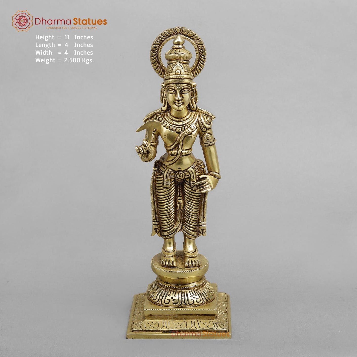 Brass Dasavtar set (Premium Quality), Fine Gold Finish 11”