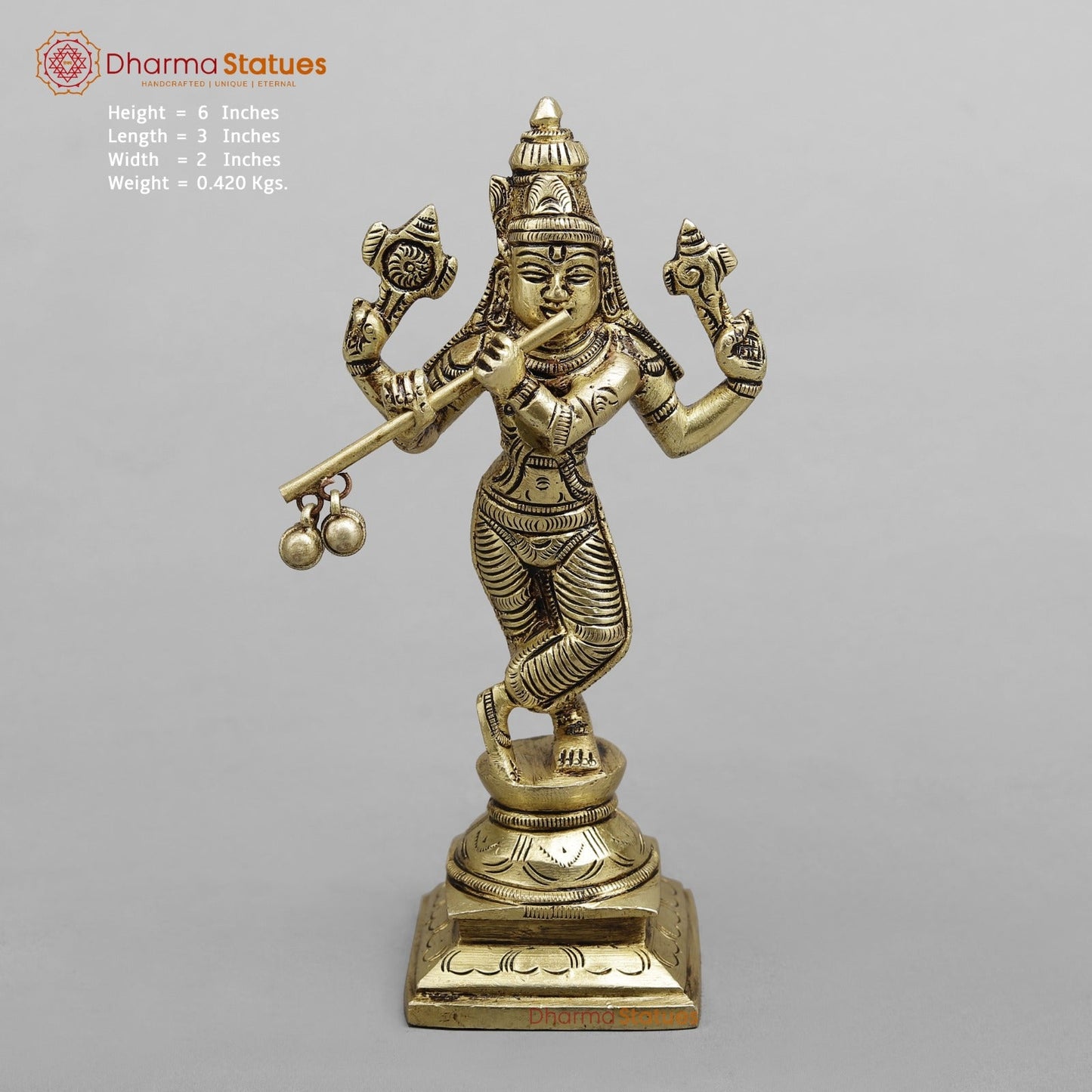 Brass Dasavtar set (Premium Quality), Fine Gold Finish 6”