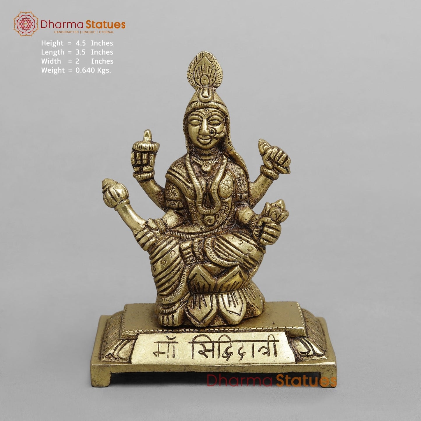 Brass Auspicious Navdurga set Fine, Gold Finish 4.5”