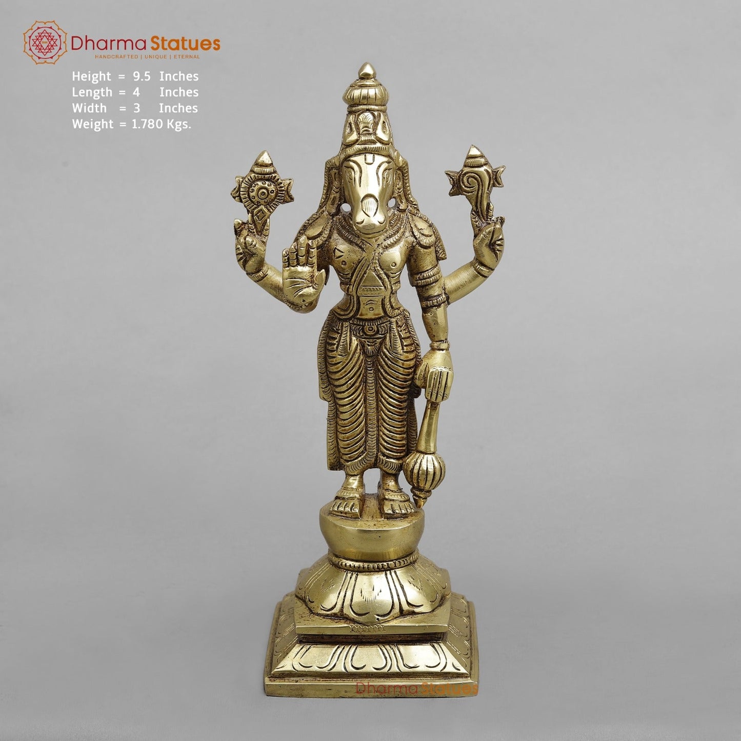 Brass Dasavtar standing Fine, Golden Finish 9.5”