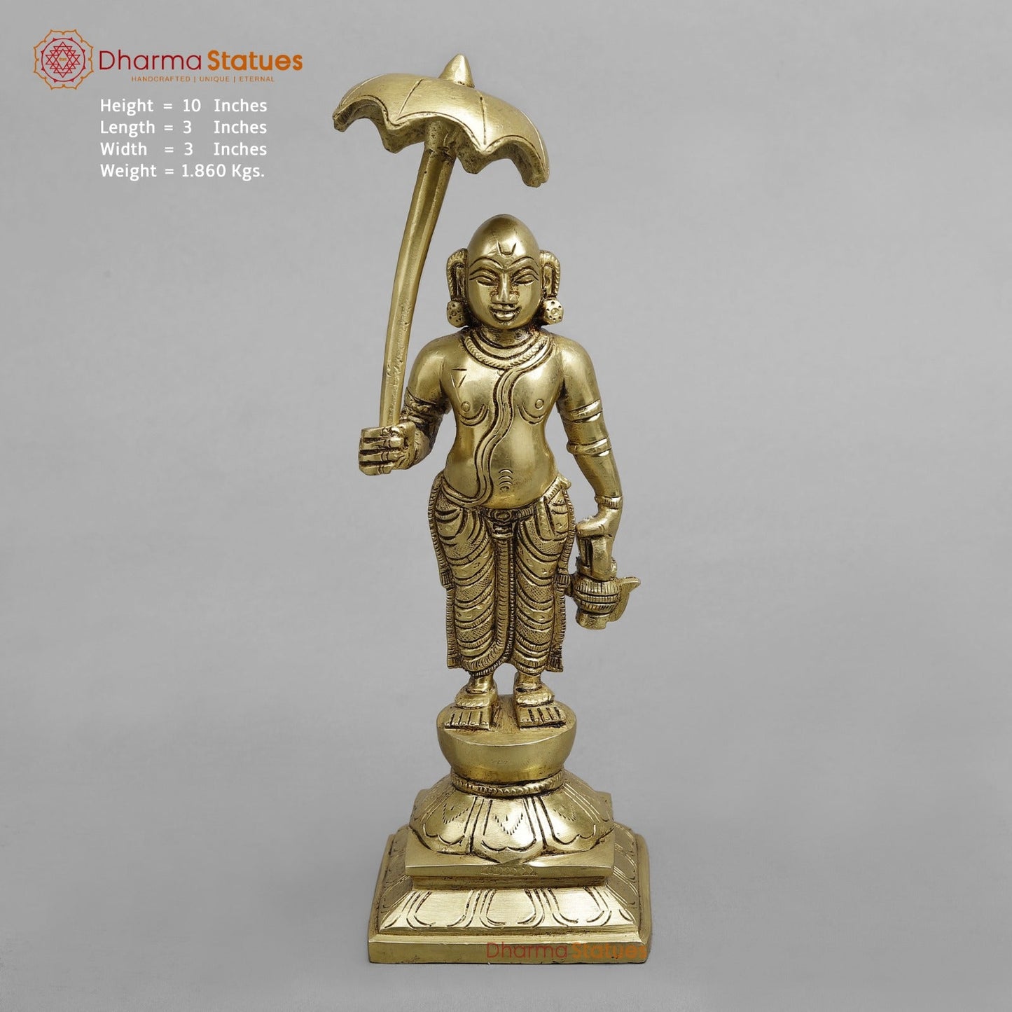 Brass Dasavtar standing Fine, Golden Finish 9.5”
