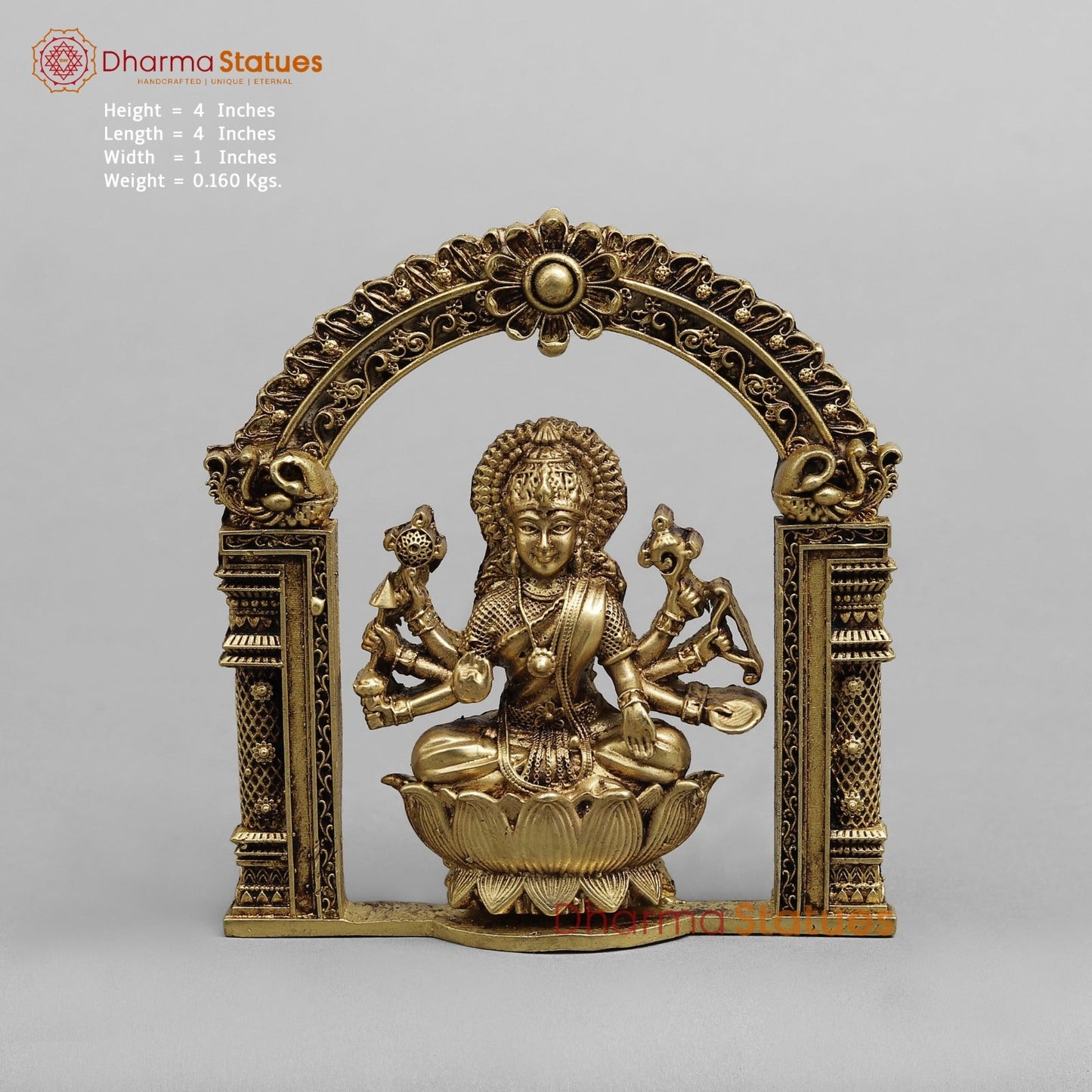 Brass Ashtlakshmi Set Fine ( Wall Hanging ) , Gold Finish 4”