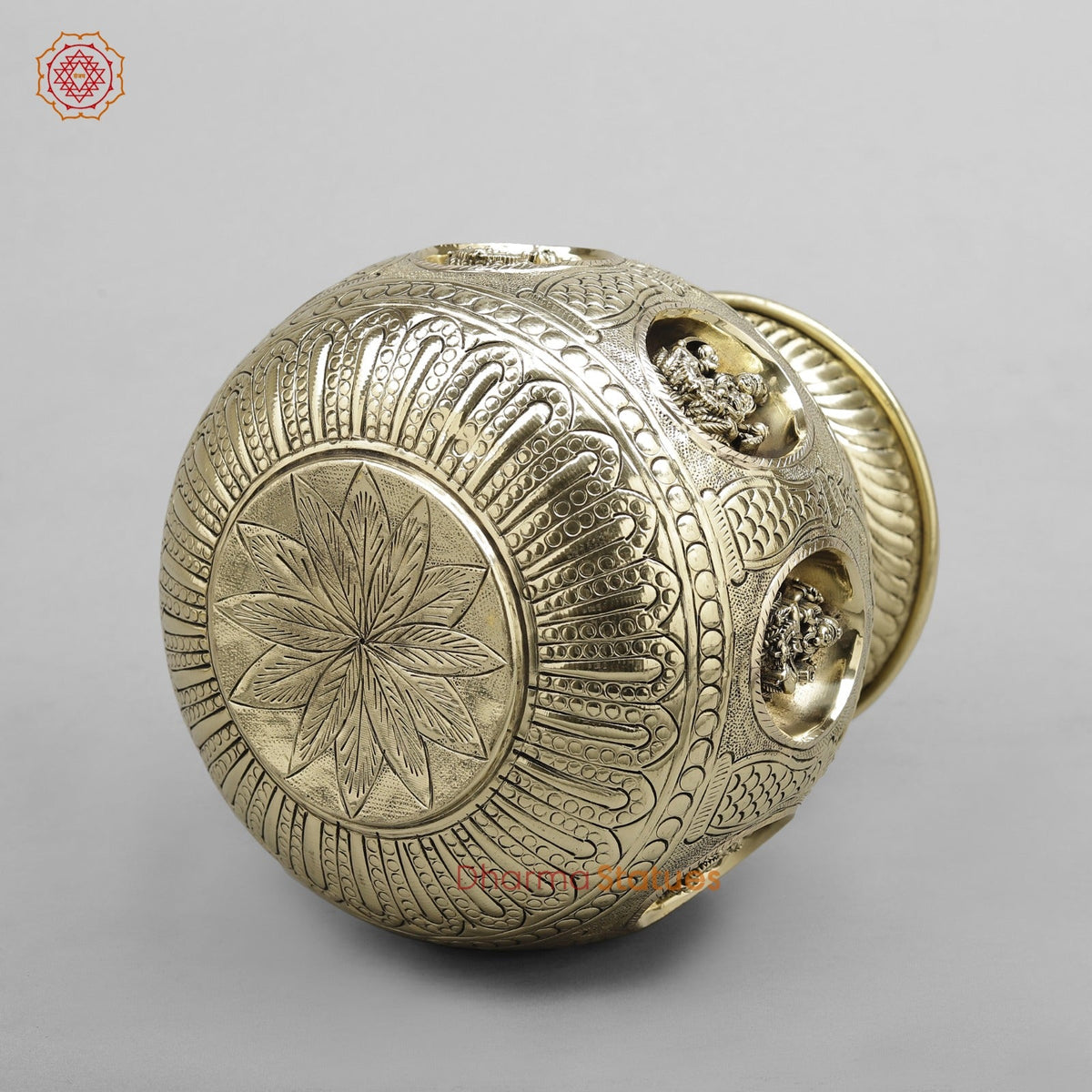 Brass Auspicious fine Ashtlakshmi Kalash 8”