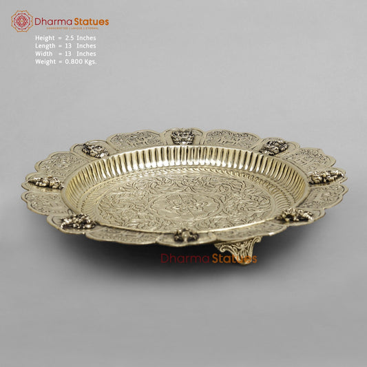 Brass Fine Ashtlakshmi Pooja Thali 13”