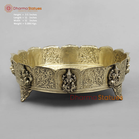 Brass Auspicious fine Ashtlakshmi Urli 11 ”