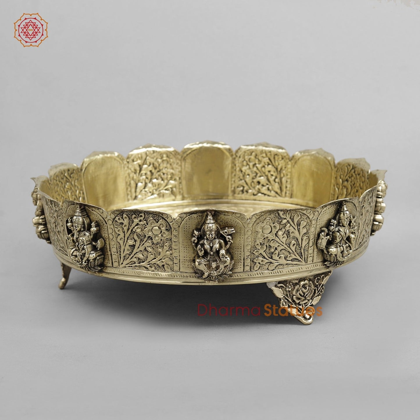 Brass Auspicious fine Ashtlakshmi Urli 11 ”