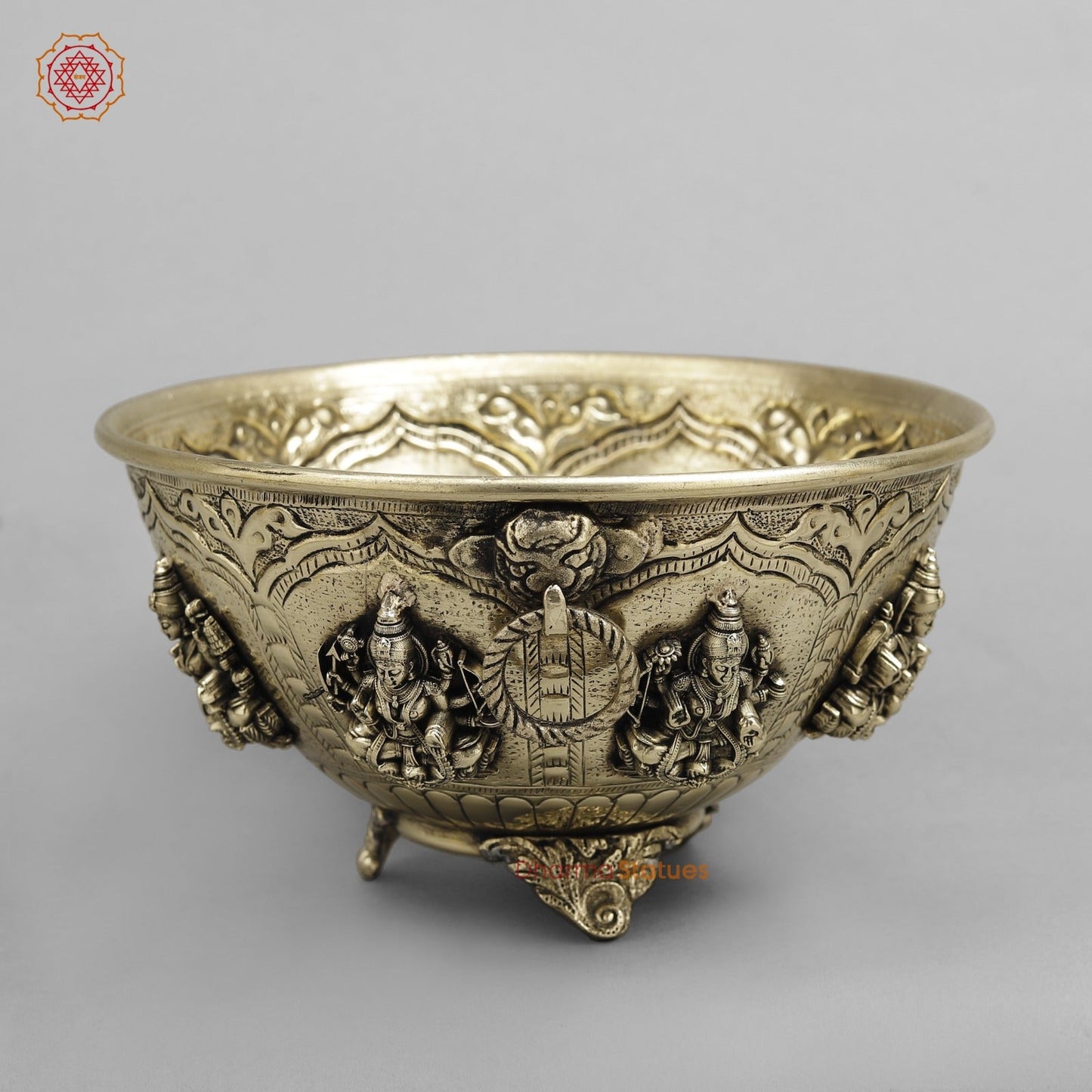 Brass Auspicious fine Ashtlakshmi Rice Bowl 7.5”