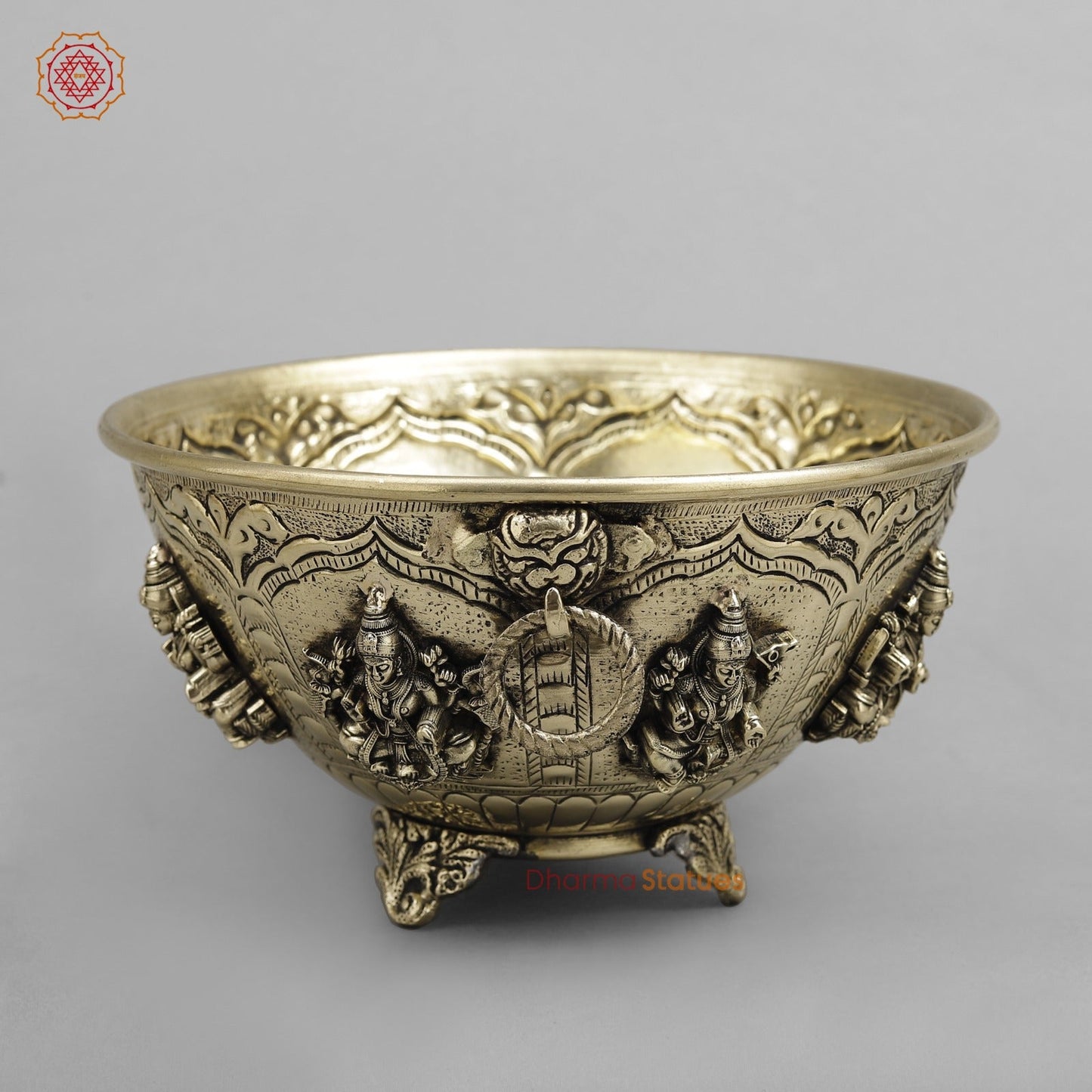 Brass Auspicious fine Ashtlakshmi Rice Bowl 7.5”