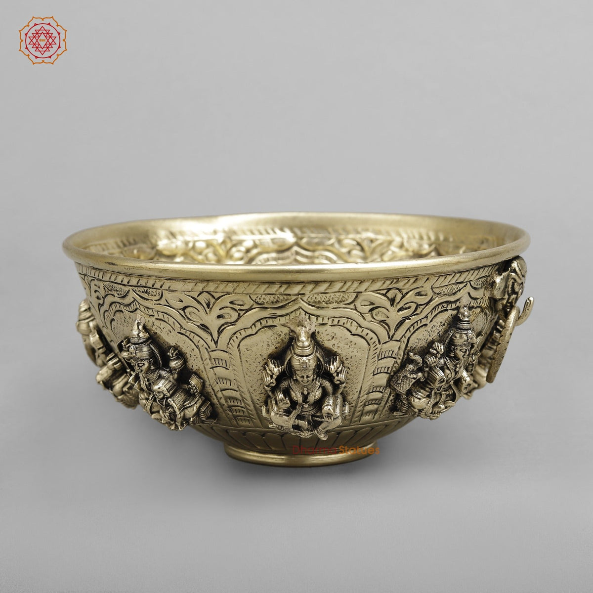 Brass Auspicious fine Ashtlakshmi Rice Bowl 7”