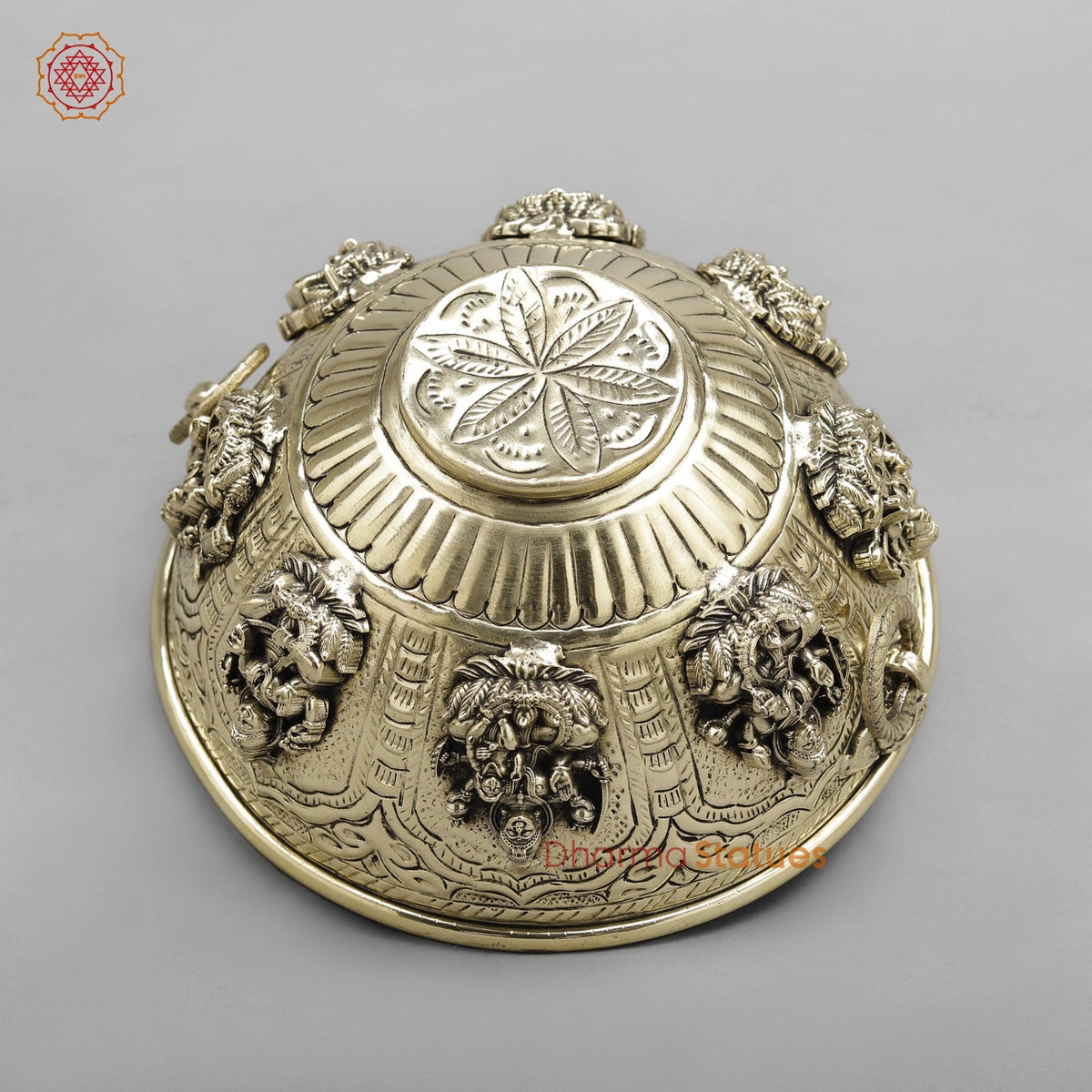 Brass Auspicious fine Ashtlakshmi Rice Bowl 7”