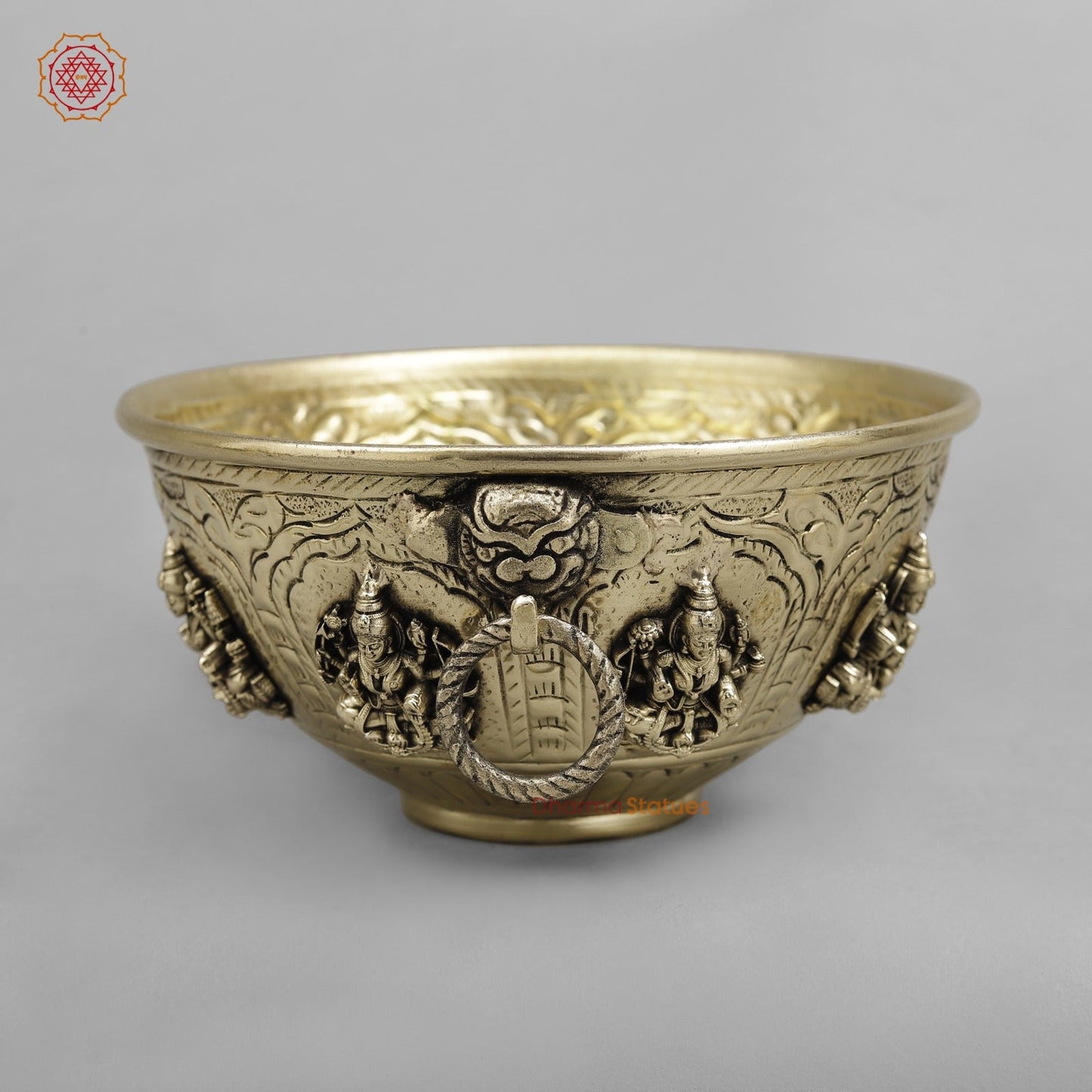 Brass Auspicious fine Ashtlakshmi Rice Bowl 6”