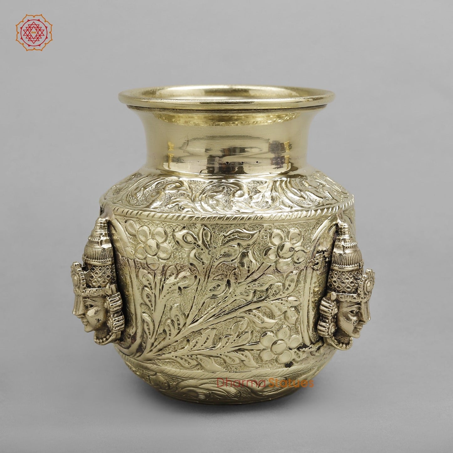 Brass Tirupati Balaji Kalash Fine finish 5”
