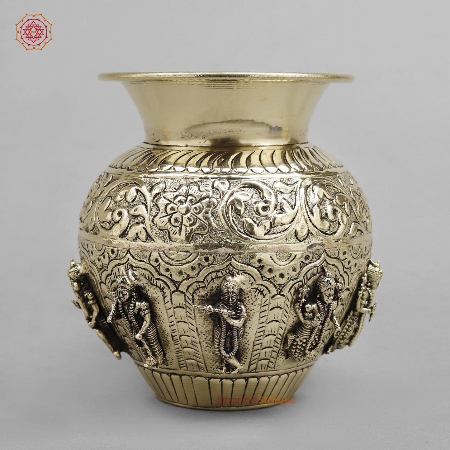 Brass Dasavtar Kalash Fine finish 6”