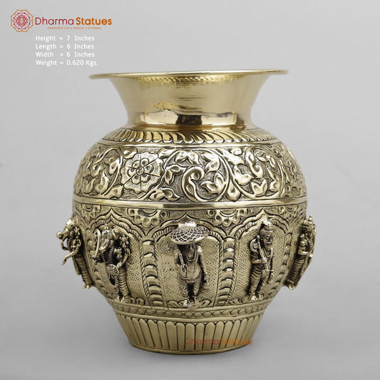 Brass Dasavtar Kalash Fine finish 7”