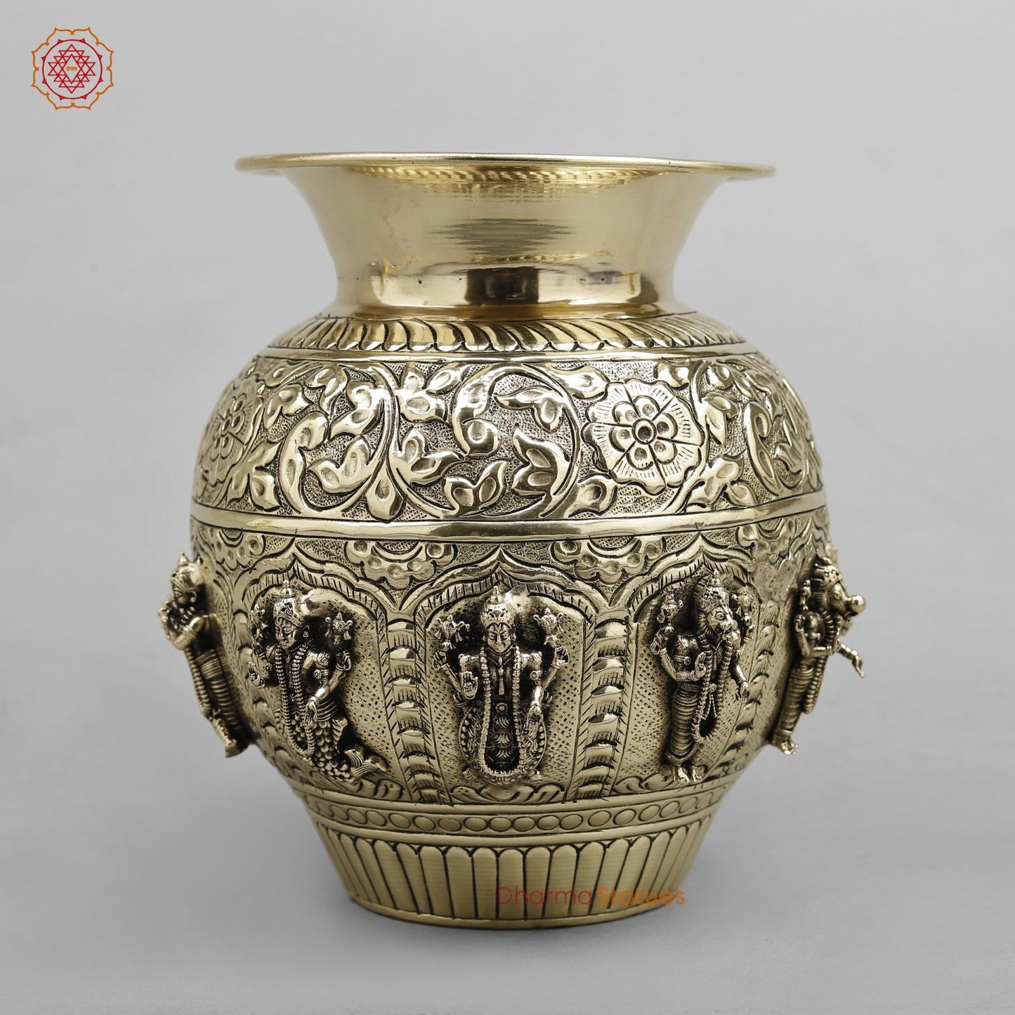 Brass Dasavtar Kalash Fine finish 7”