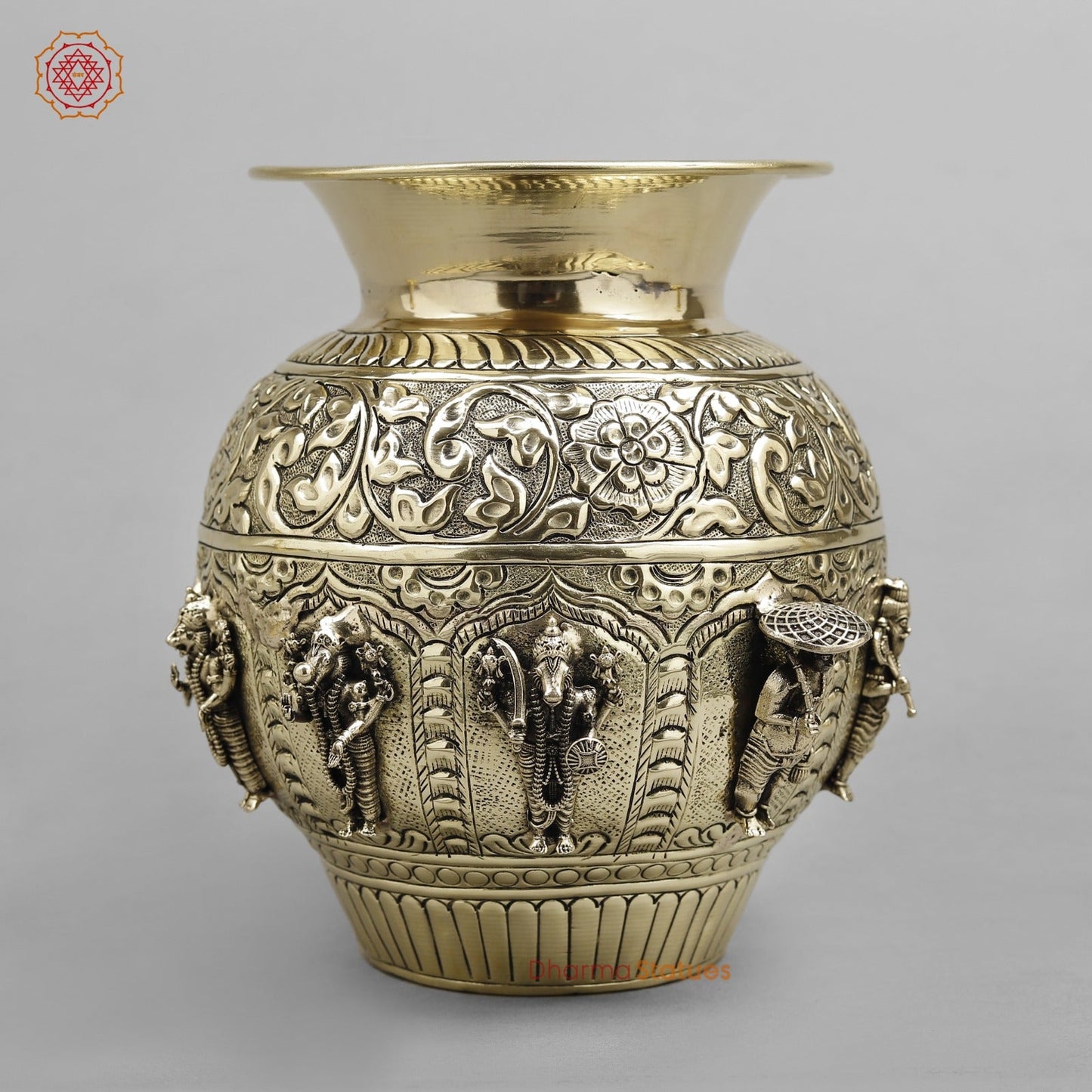 Brass Dasavtar Kalash Fine finish 7”