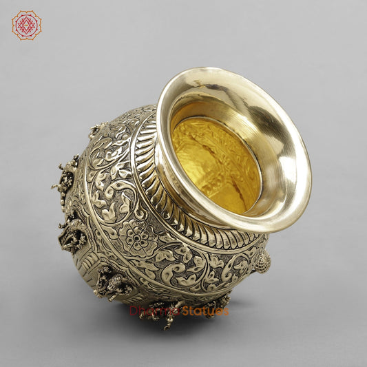 Brass Dasavtar Kalash Fine finish 7”