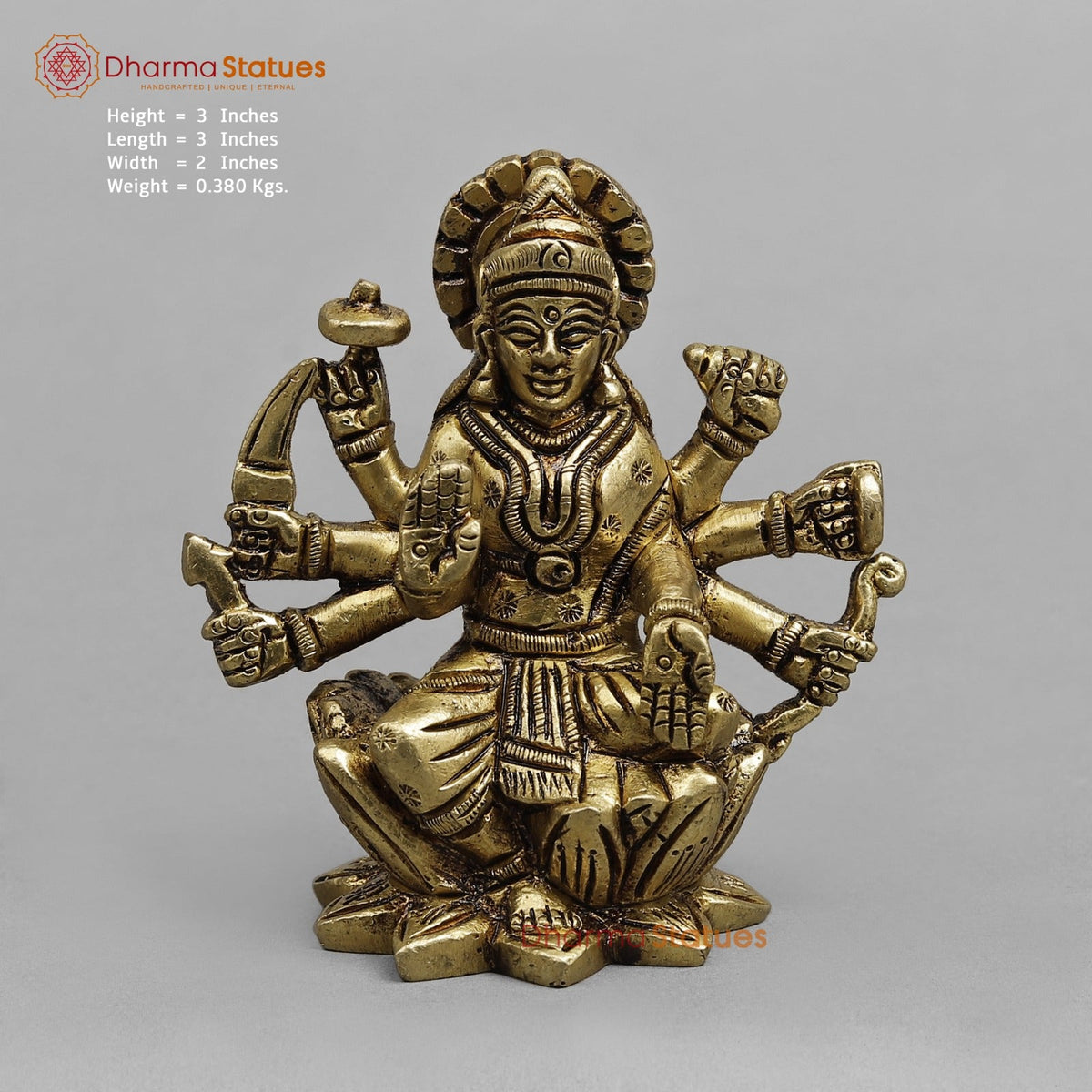 Brass Ashtlakshmi Set Fine , Gold finish 3”